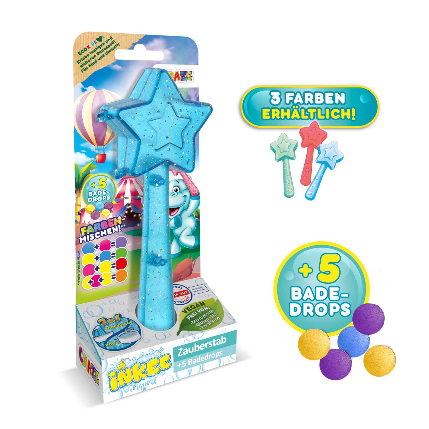 CRAZE - INKEE Zauberstab Stern mit 5 Badedrops