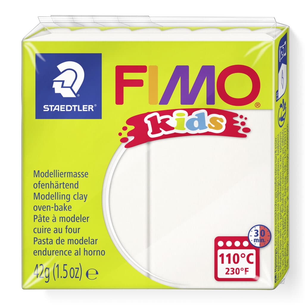 FIMO kids ofenhärtende Modelliermasse Normalblöcke 42g55x55x10mm Farbe weiß