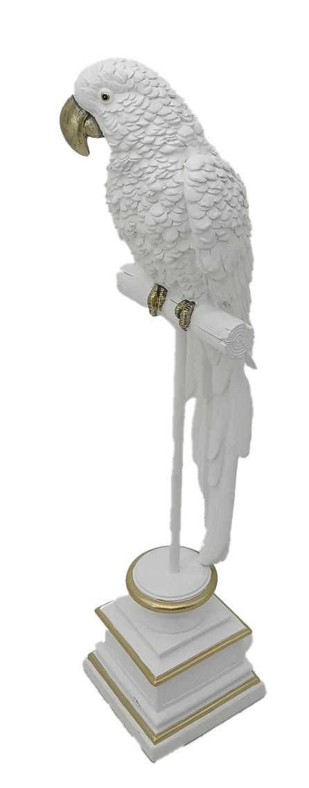 Polyresin Figur Papagei auf Sockel 52cm