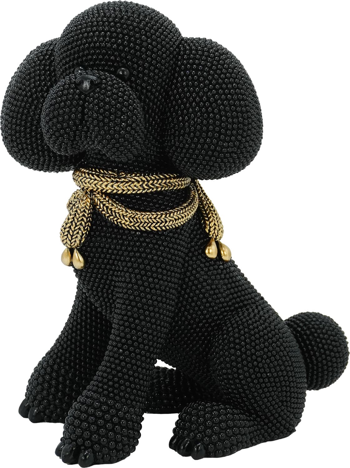 Polyresinfigur Pudel sitzend 19cm