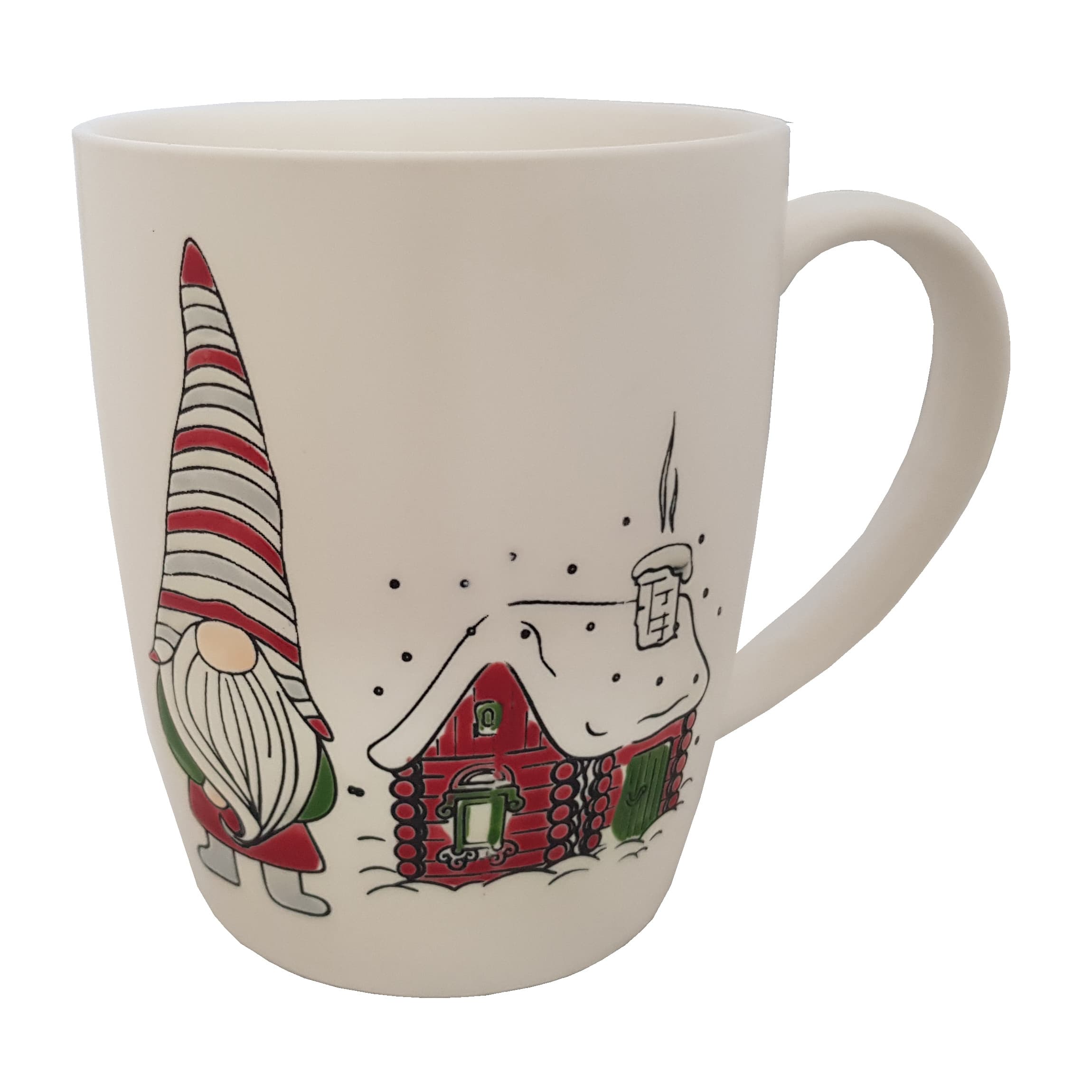 TRENDSHOP Tasse X-MAS Wichtel mit Haus 0,3l