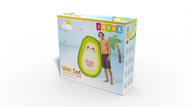 Intex – Flotteur Avocado Buddy – 165x114x23 Cm Gonflé – Poids Max 100 Kg – Patch Réparation Inclus