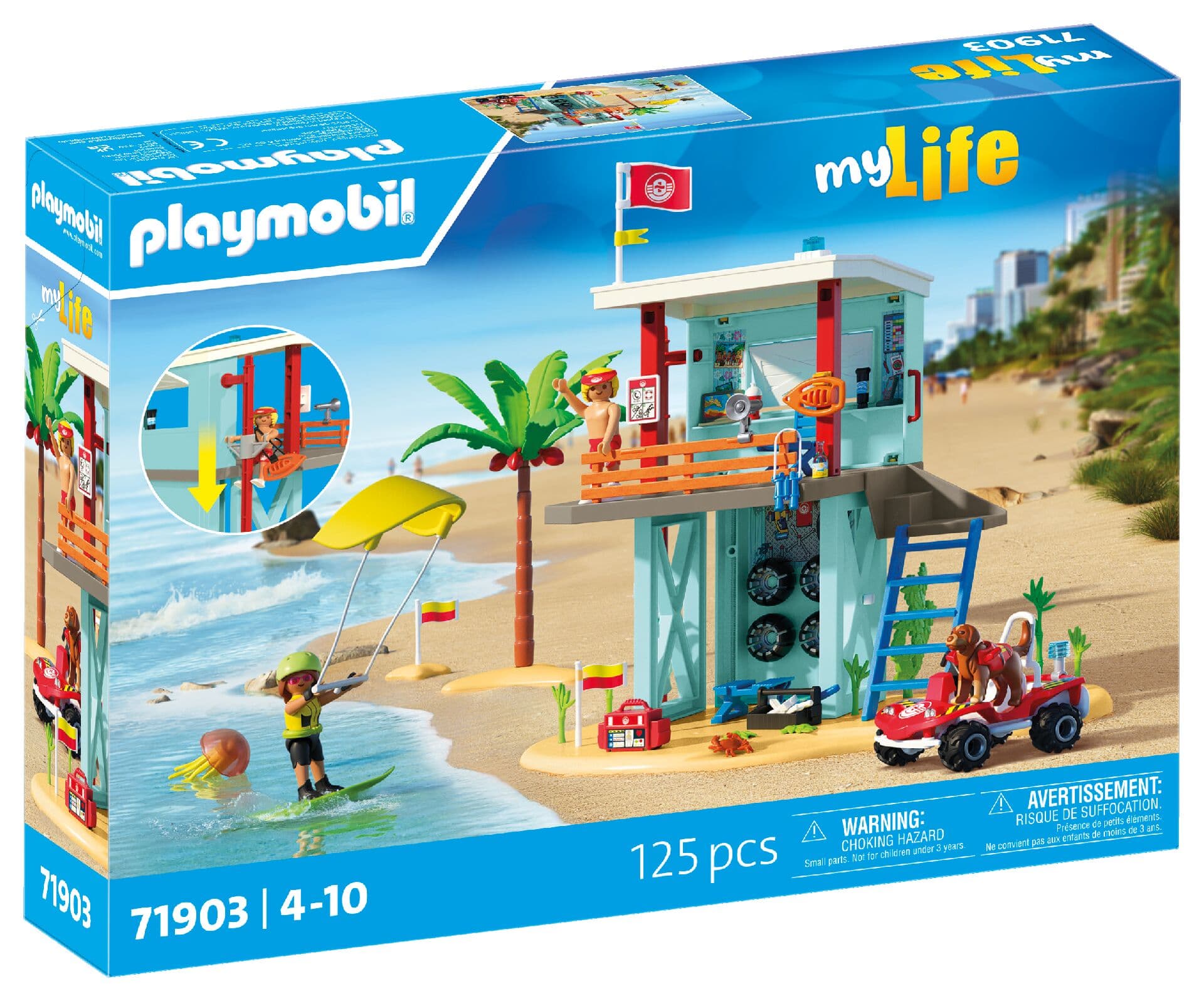 PLAYMOBIL 71903 - my Life - Rettungsturm mit Beach buggy