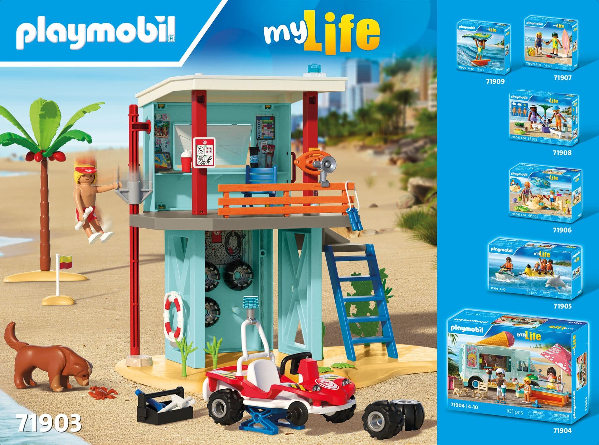 Produktbild PLAYMOBIL 71903 - my Life - Rettungsturm mit Beach buggy 4 von 5