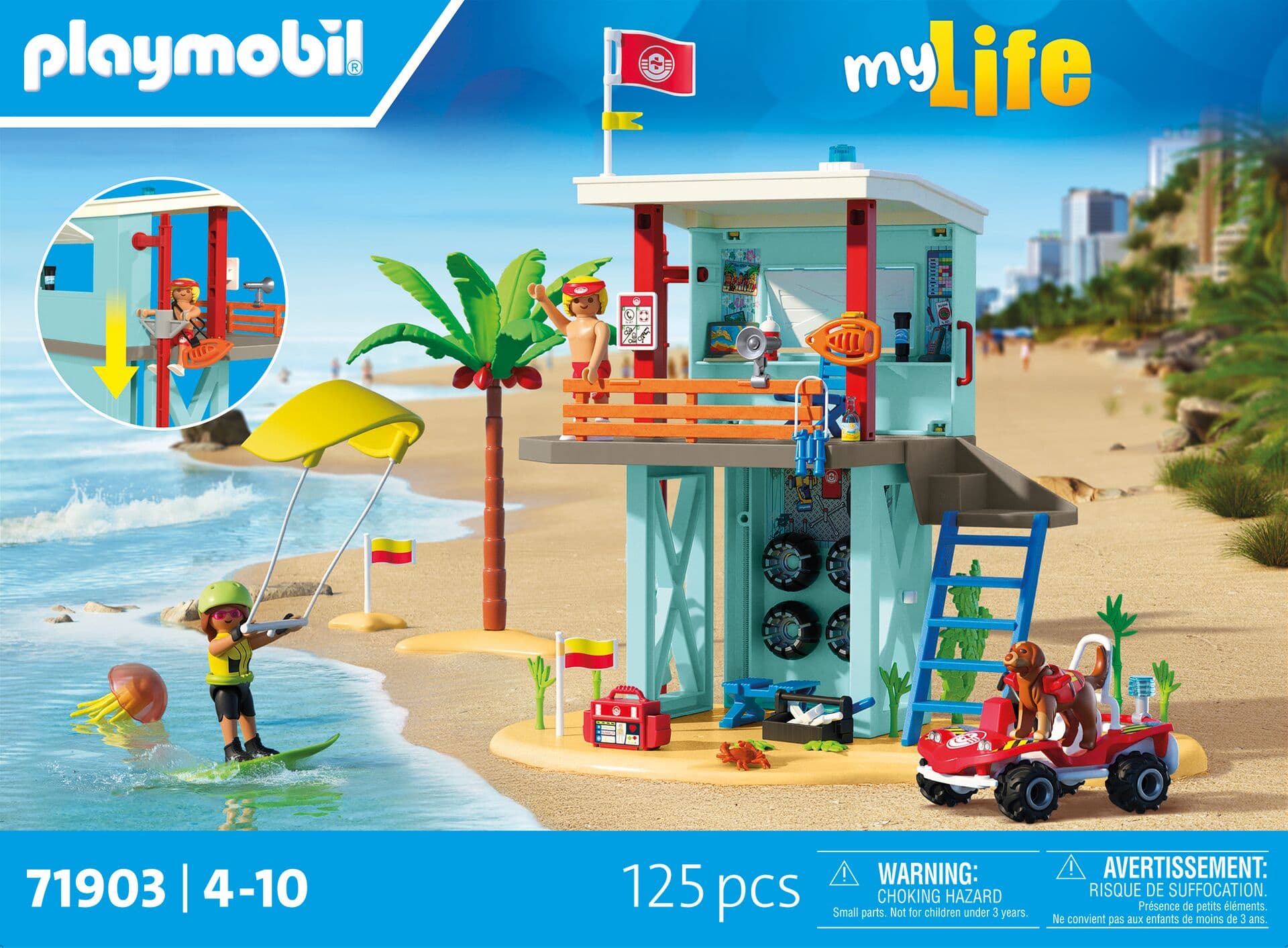 Produktbild PLAYMOBIL 71903 - my Life - Rettungsturm mit Beach buggy 5 von 5