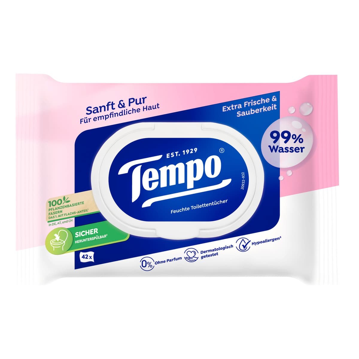 Tempo feuchte Toilettentücher Sanft & Pur
