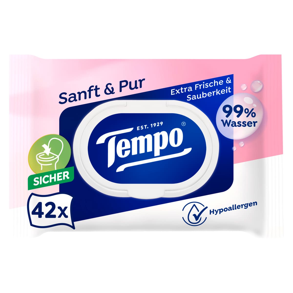 Tempo feuchte Toilettentücher Sanft & Pur