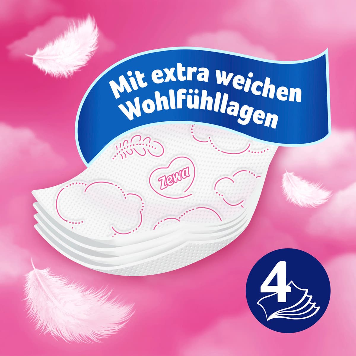 Produktbild ZEWA Ultra Soft Toilettenpapier 4 Lagen 3 von 8