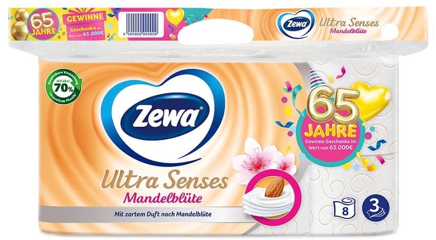 Zewa Ultra Senses Toilettenpapier 8x135 Blatt 4 Lagen