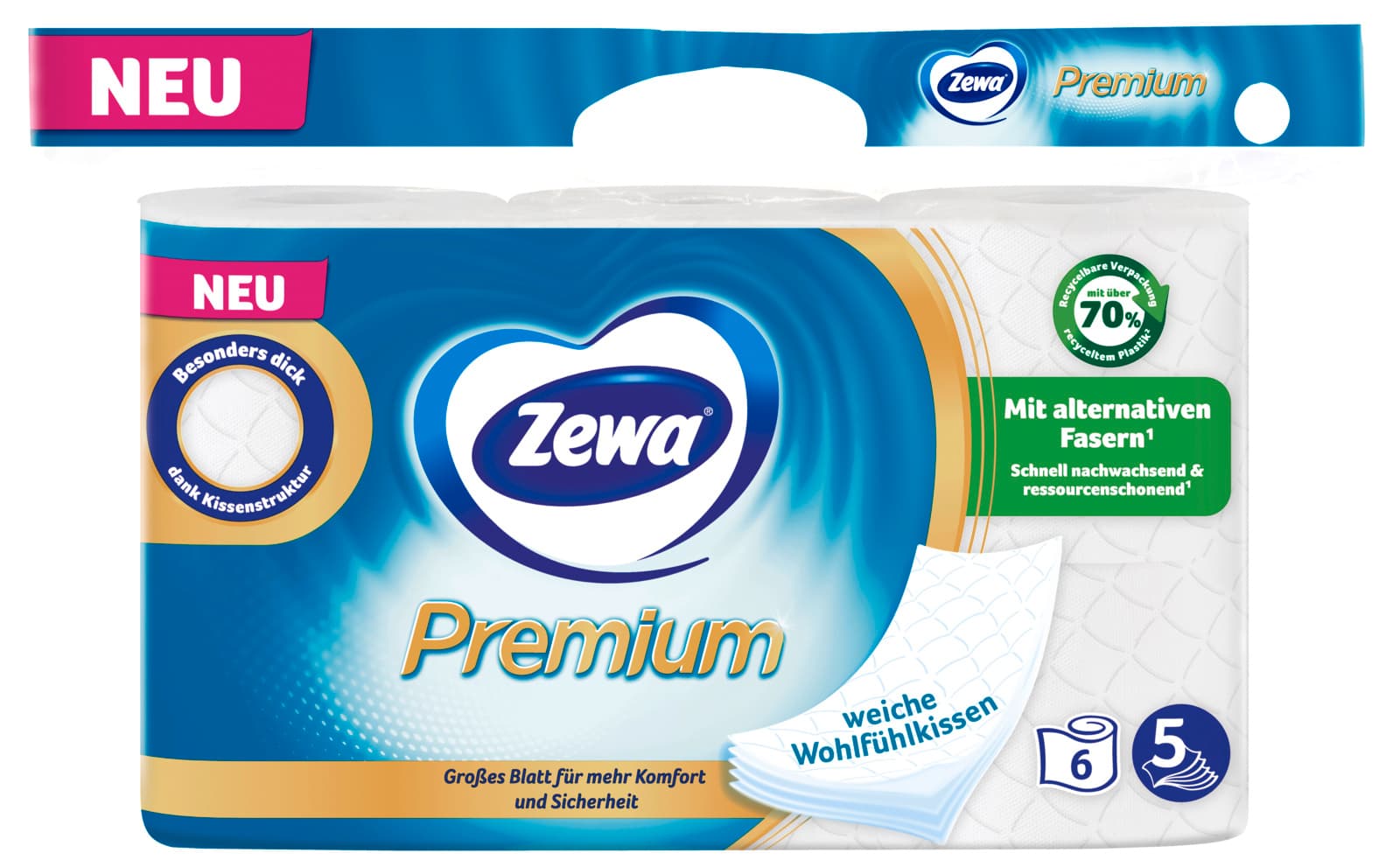 Zewa Premium Toilettenpapier mit Stroh 6x110 Blatt