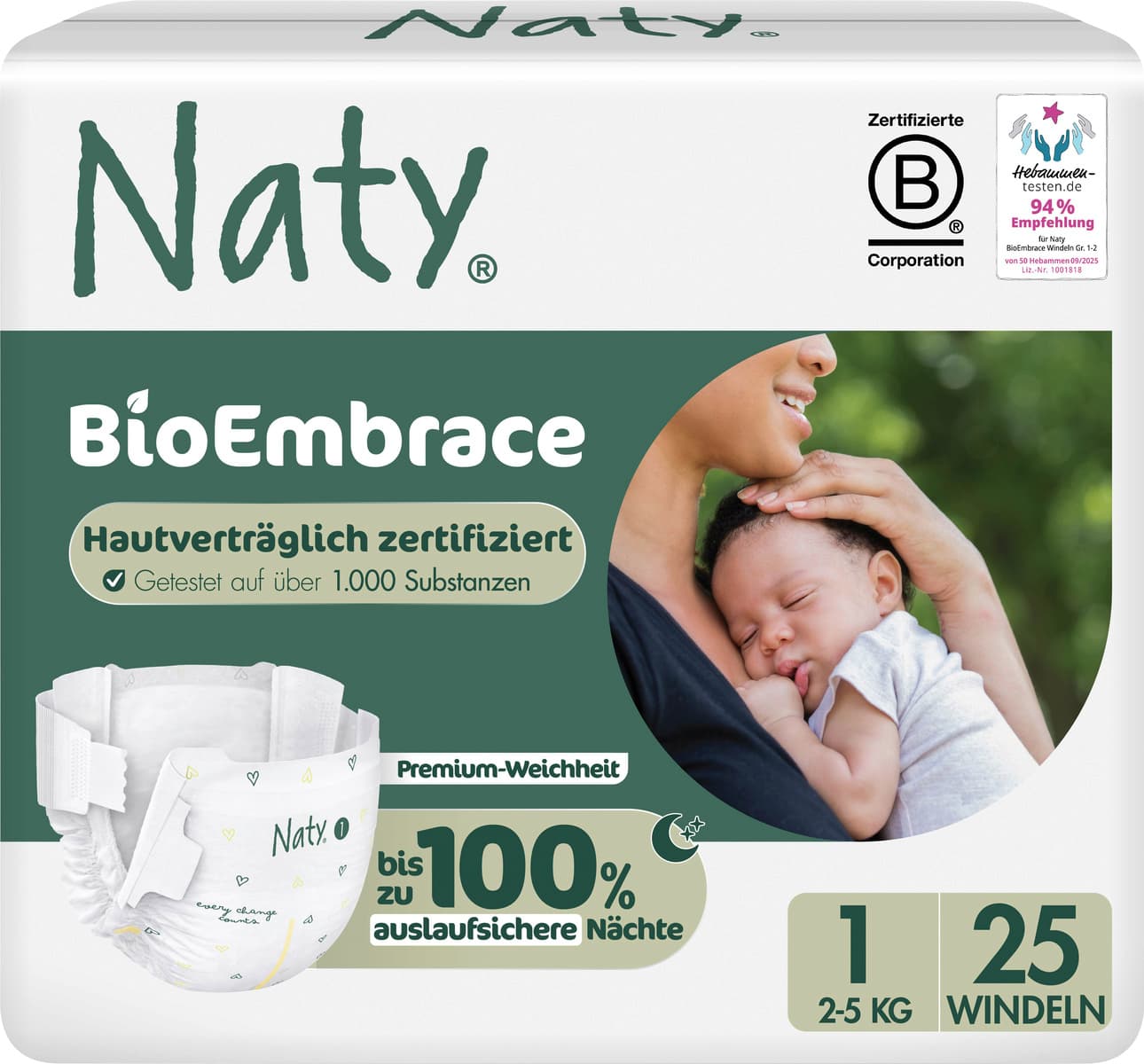 Naty Windeln BioEmbrace Gr. 1 (2-5 kg)
