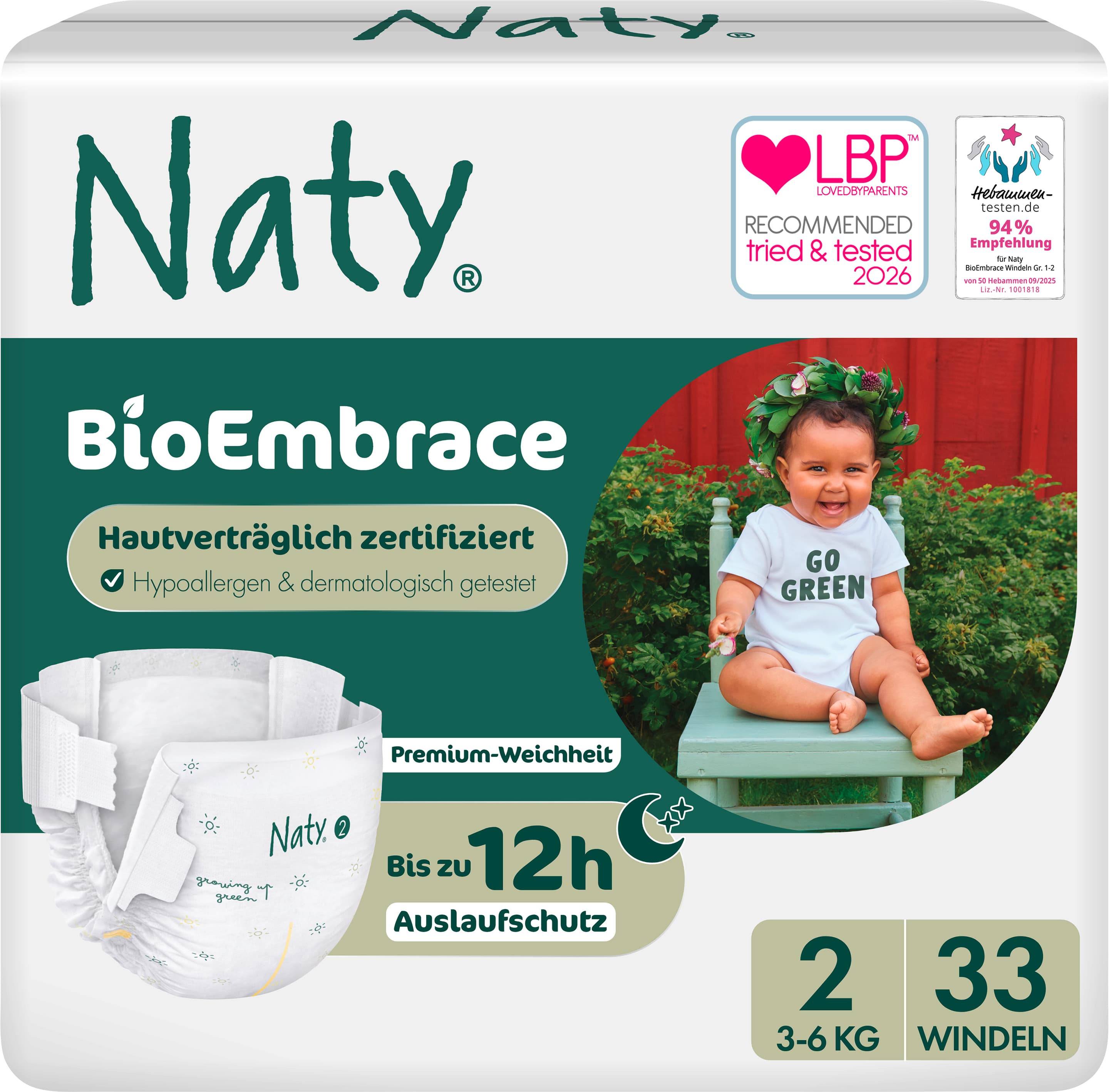 Naty Windeln BioEmbrace Gr. 2 (3-6 kg)