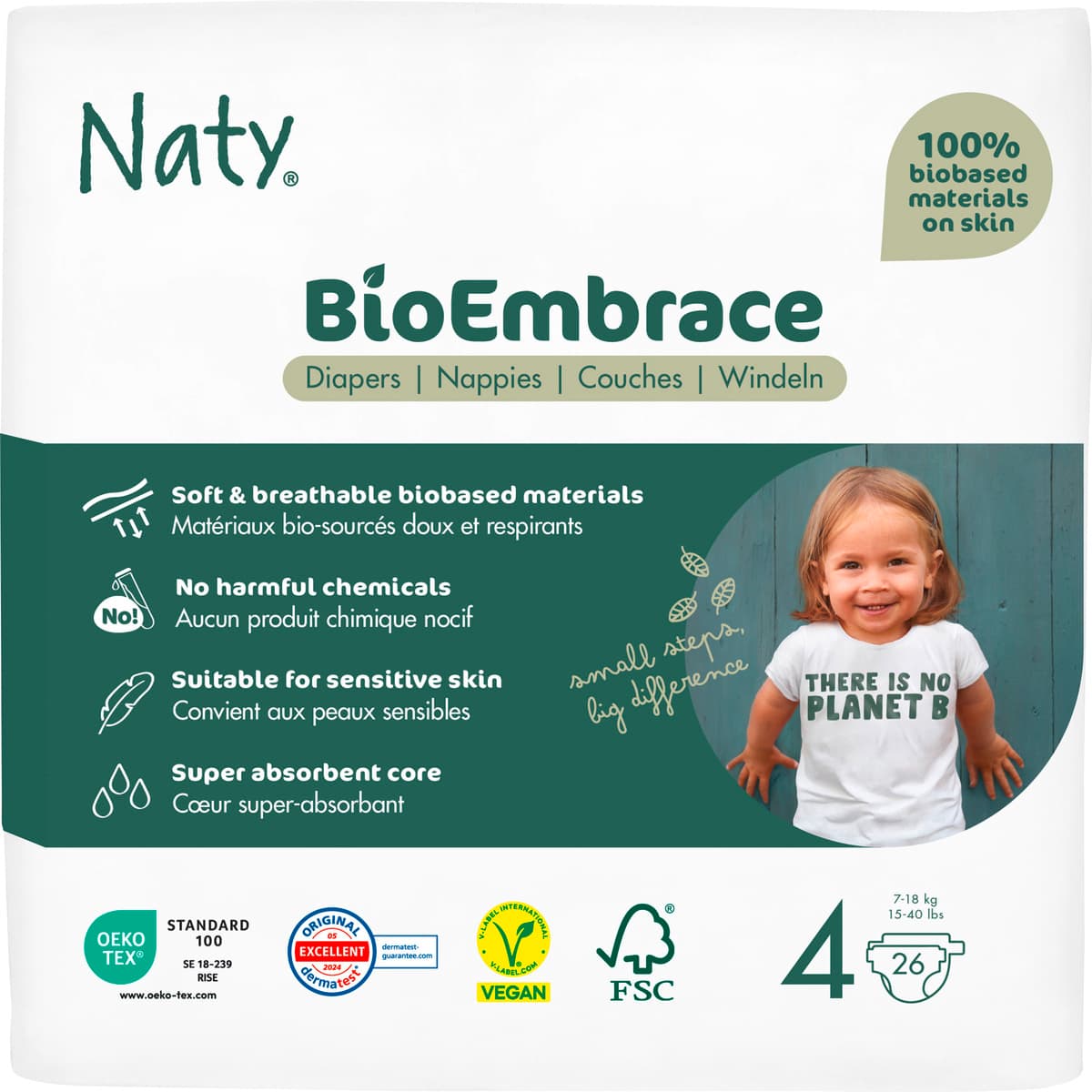 Naty Windeln BioEmbrace Gr. 4 (7-18 kg)