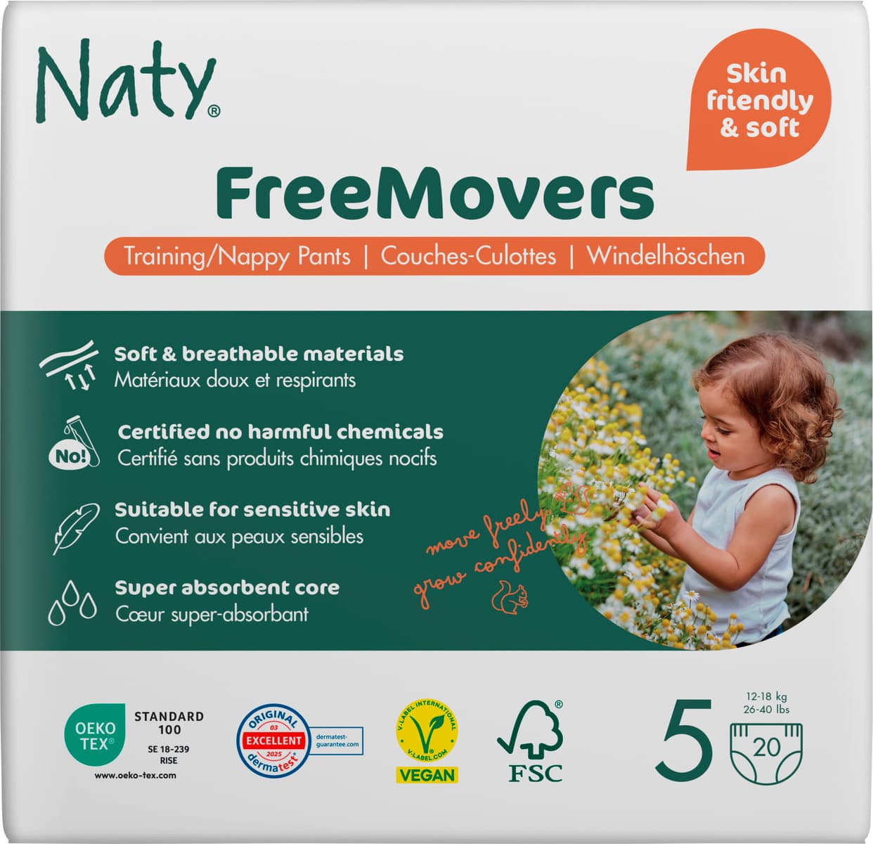 Naty Baby Pants Free Movers Gr. 5 (12-18 kg)