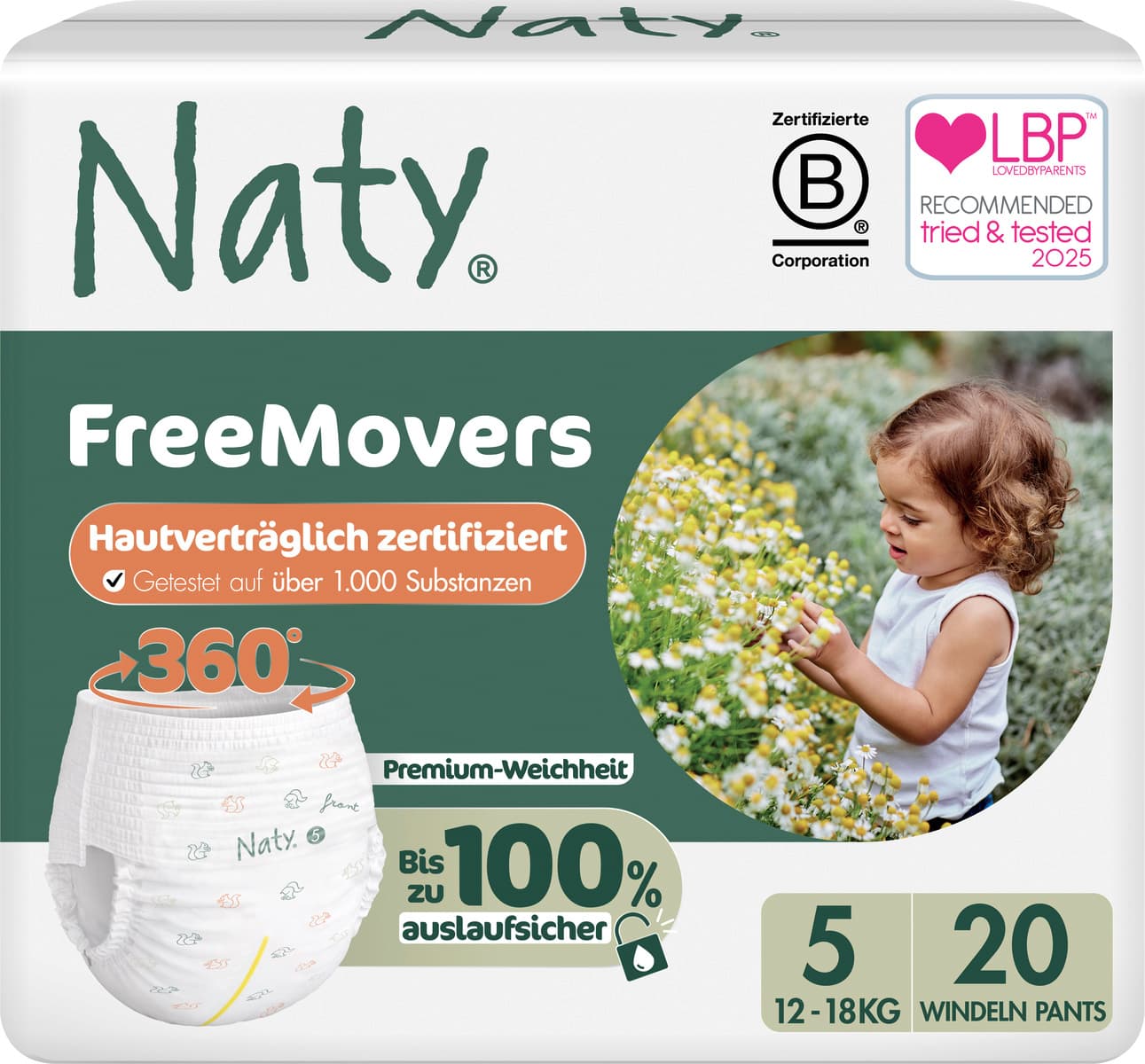 Naty Baby Pants Free Movers Gr. 5 (12-18 kg)