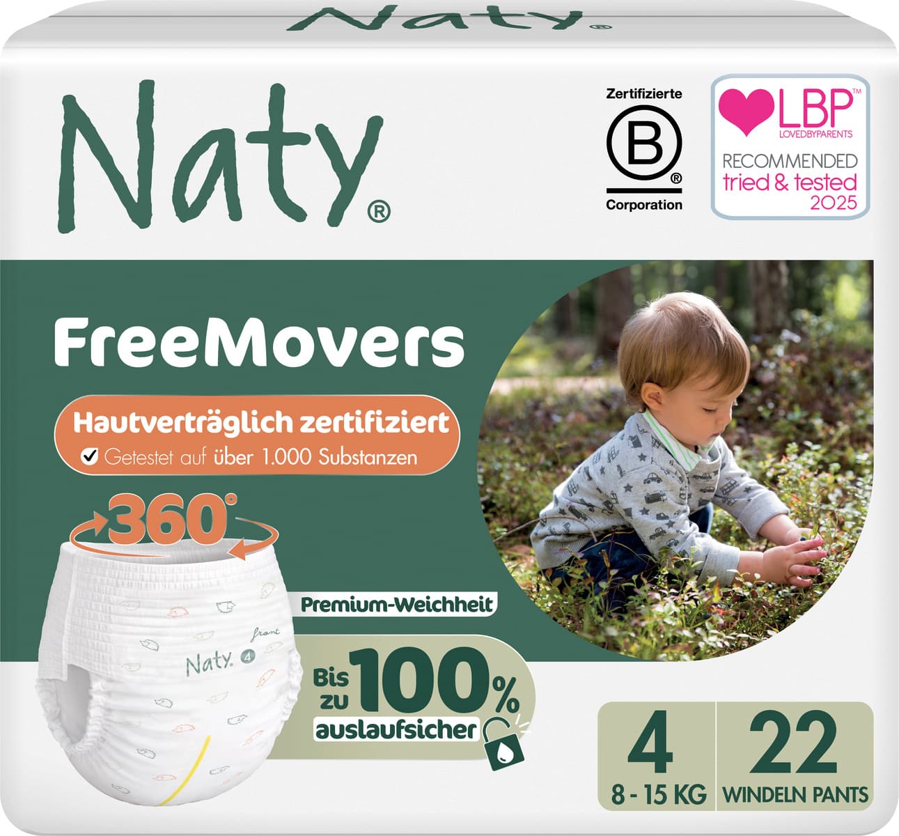 Naty Baby Pants FreeMovers Gr. 4 (8-15 kg)