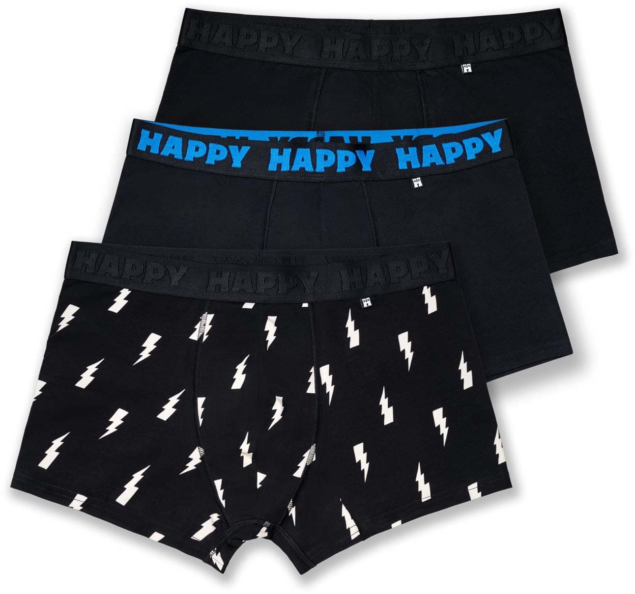 Happy Socks Herren Boxershorts Black and White 3er Pack