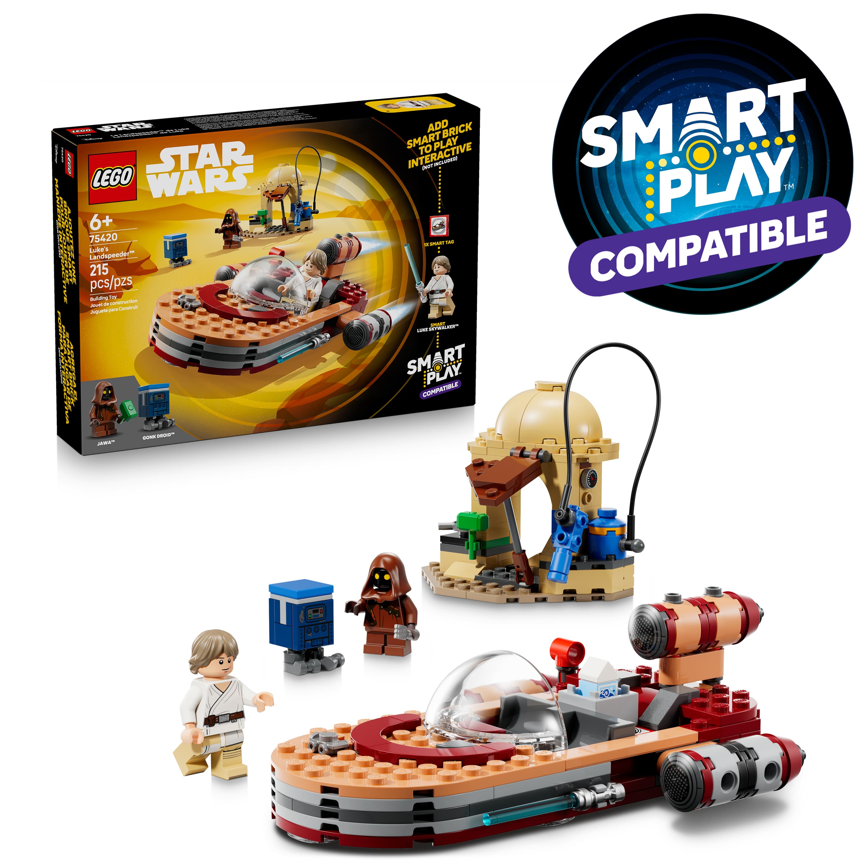 LEGO Star Wars 75420 SMART Play: Lukes Landspeeder, Spielzeug ab 6 Jahre