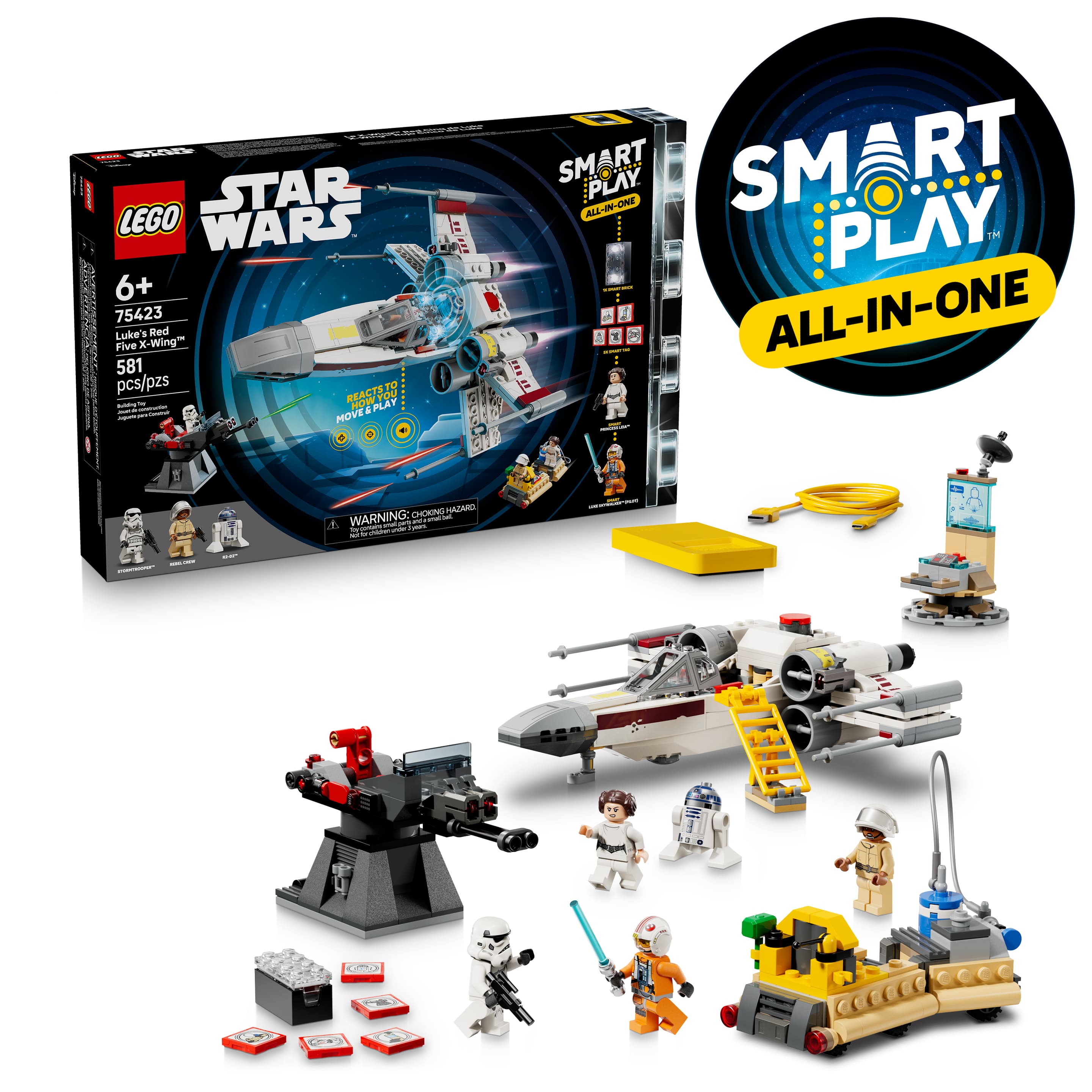 LEGO Star Wars 75423 SMART Play: Lukes Rot Fünf X-Wing, Spielset ab 6 Jahren