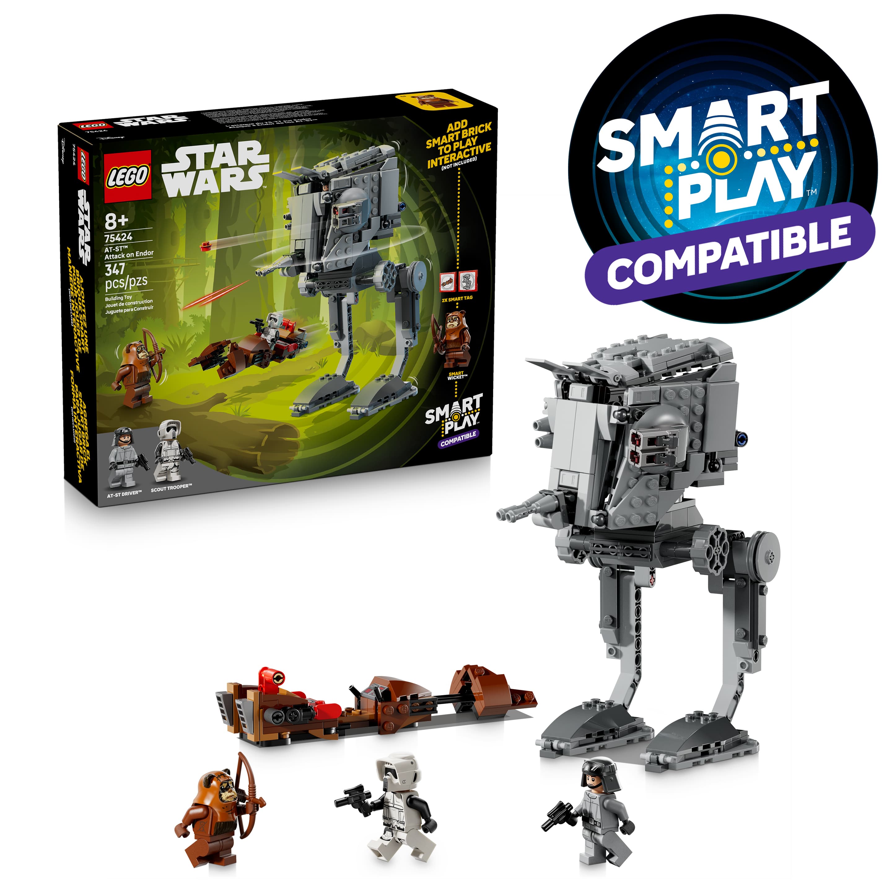 LEGO Star Wars 75424 SMART Play: AT-ST Angriff auf Endor, Spielzeug ab 8
