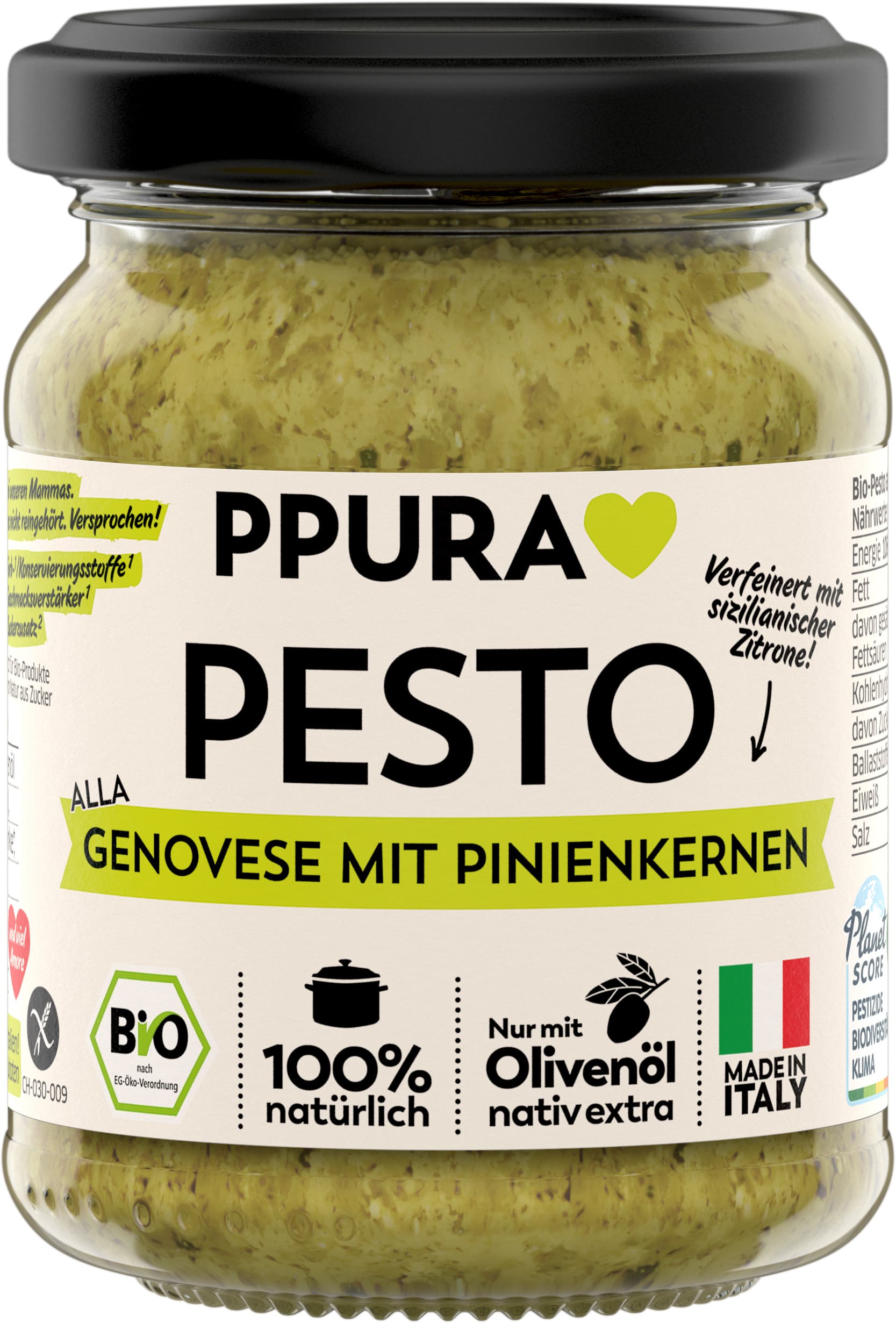 PPURA Bio Pesto alla Genovese, 100% natürlich