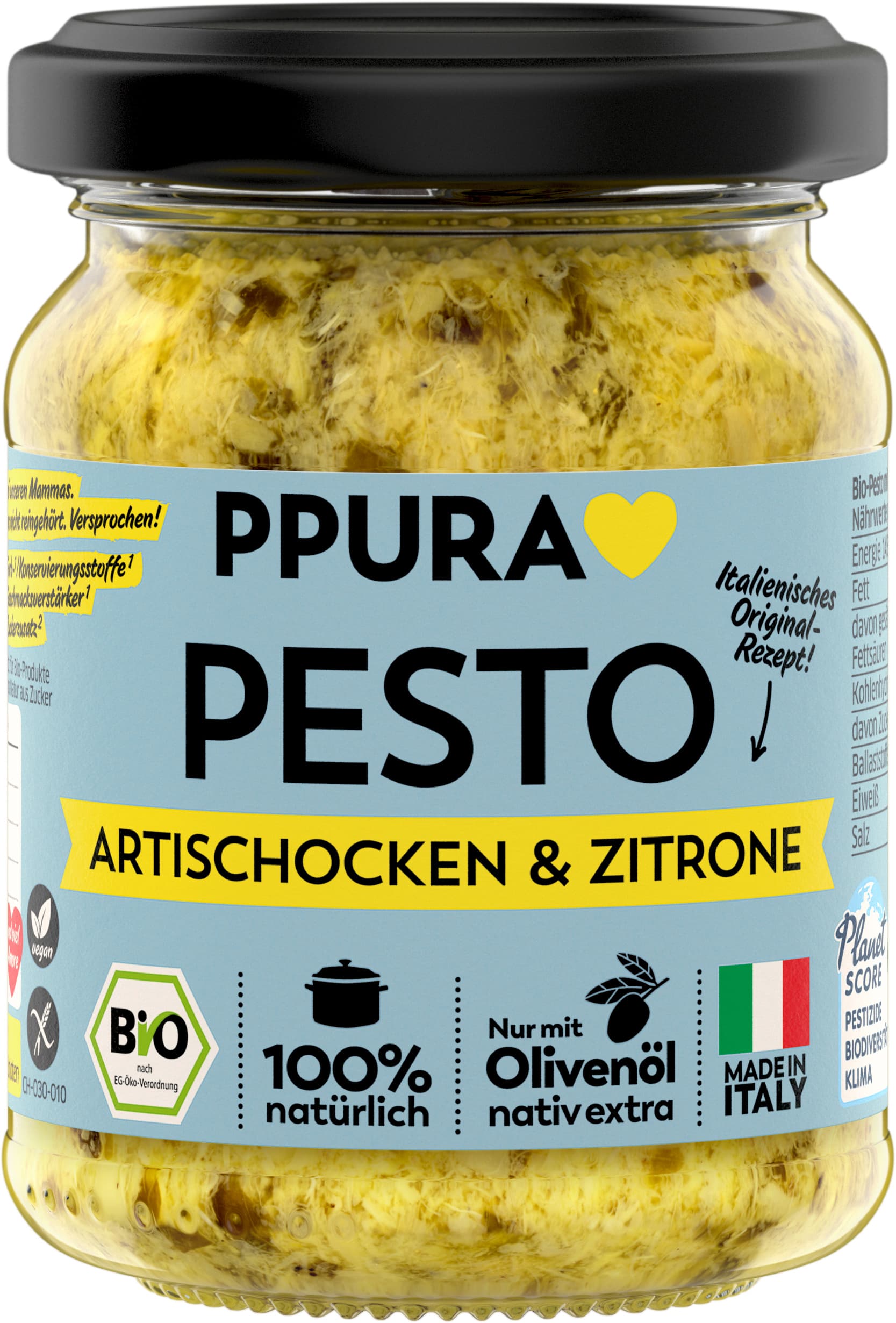 PPURA Bio Pesto Artischocke, 100% natürlich