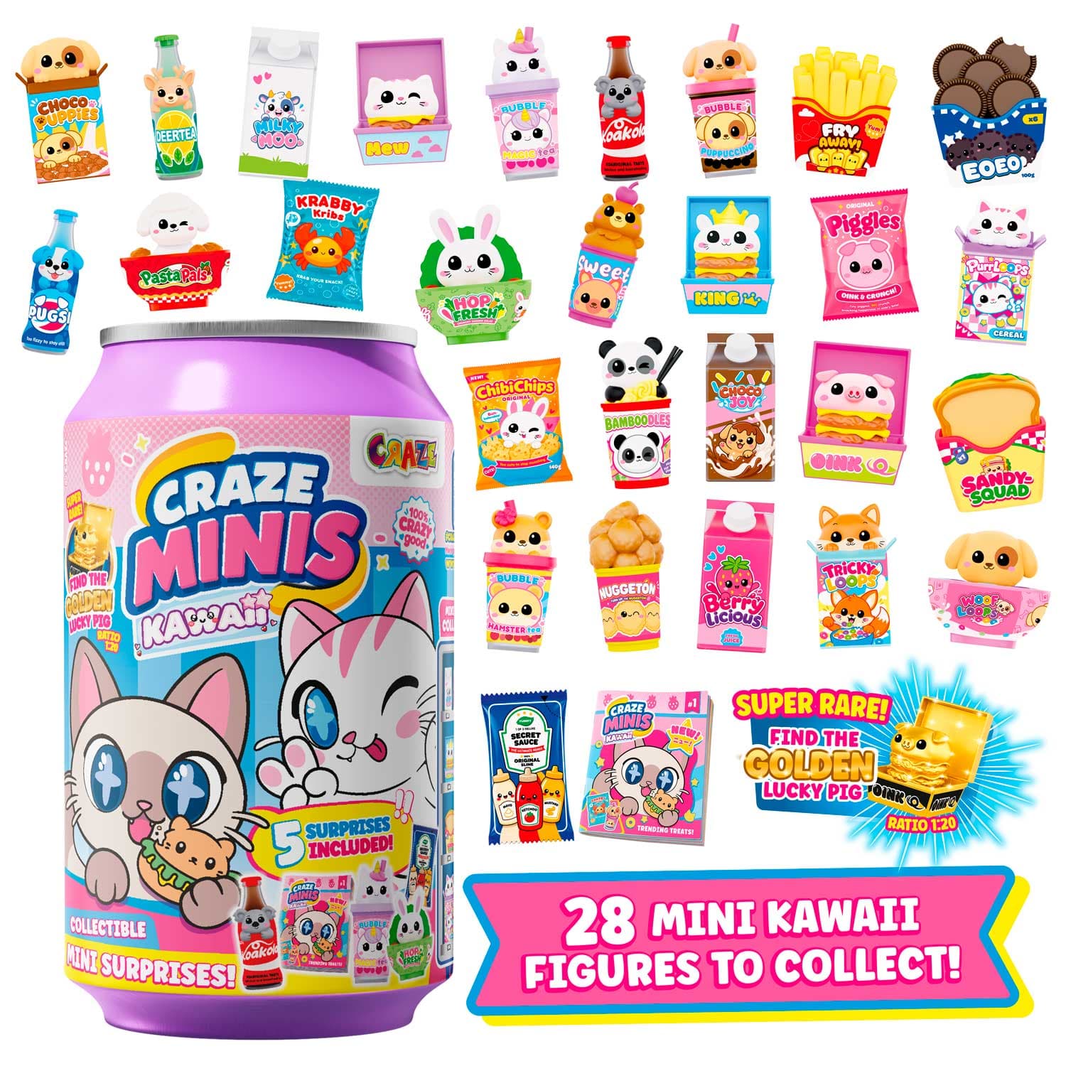 CRAZE Minis Kawaii Überraschungskapsel mit 5 Überraschungen, sortiert, 1 Stück