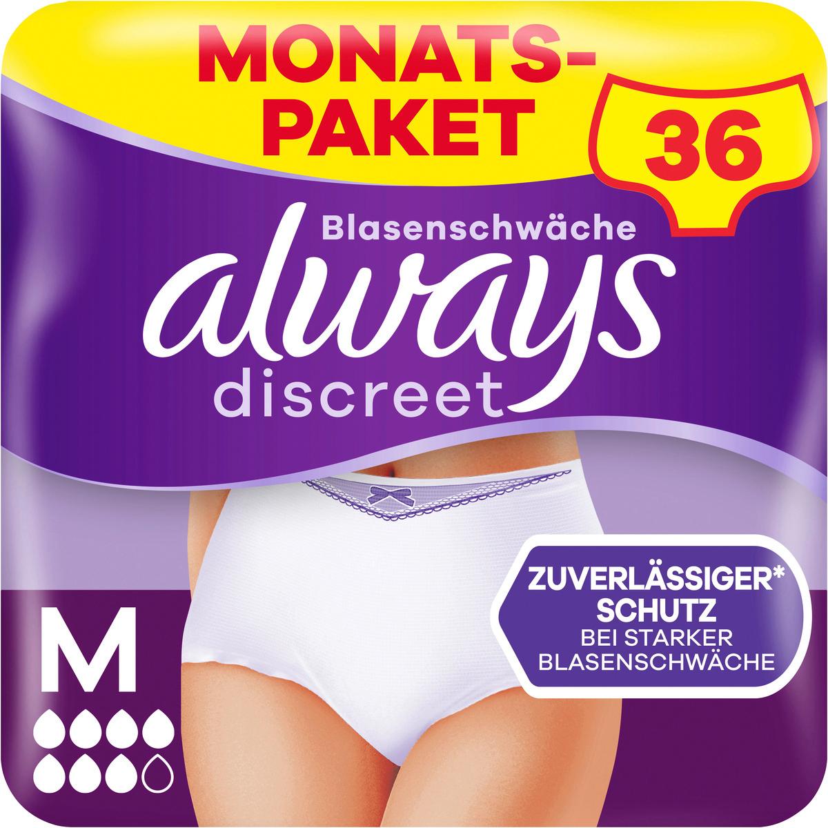 always discreet Inkontinenz Höschen Gr. M Monatspackung