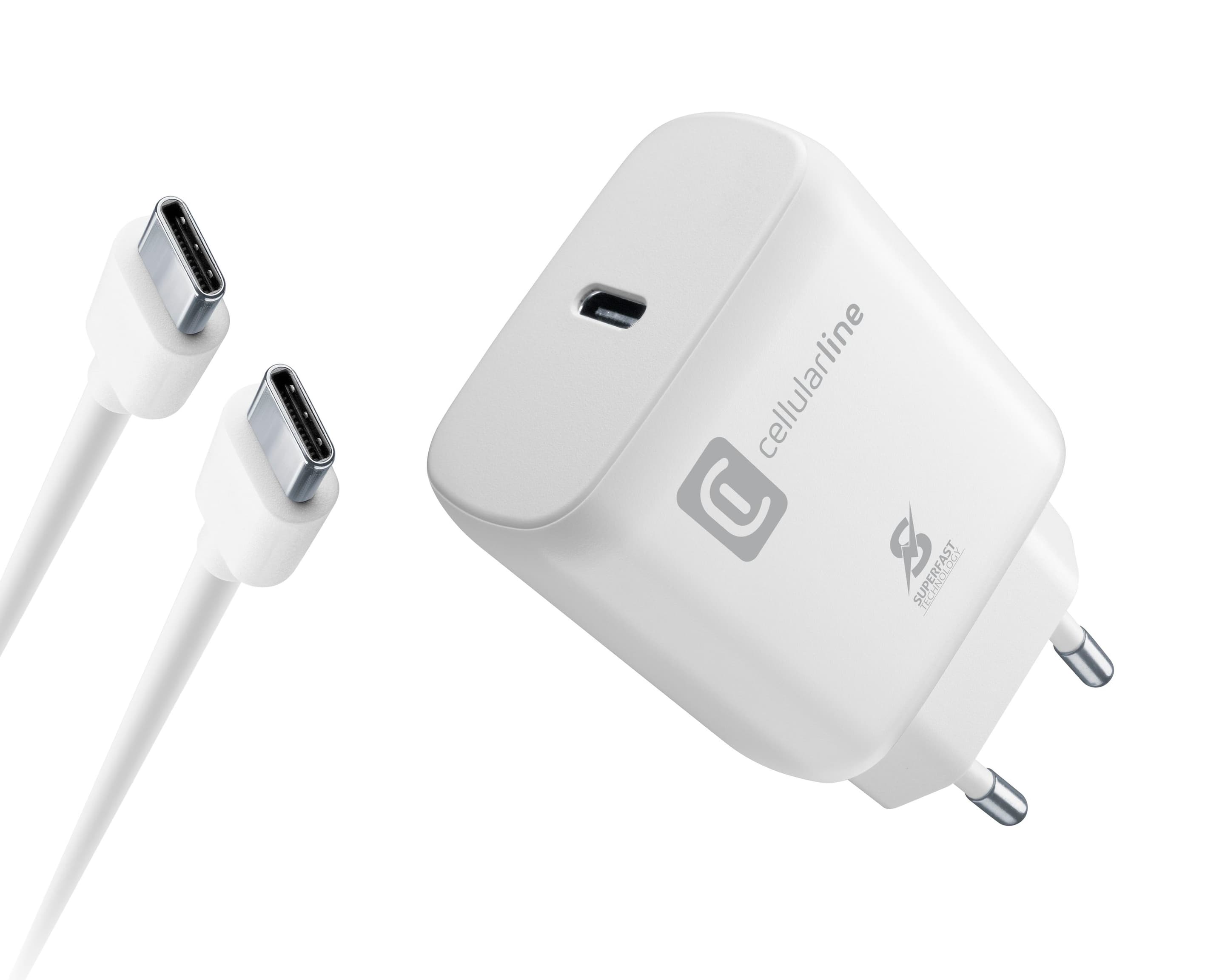 Cellularline USB-C Charger Kit für Apple 20W PD White
