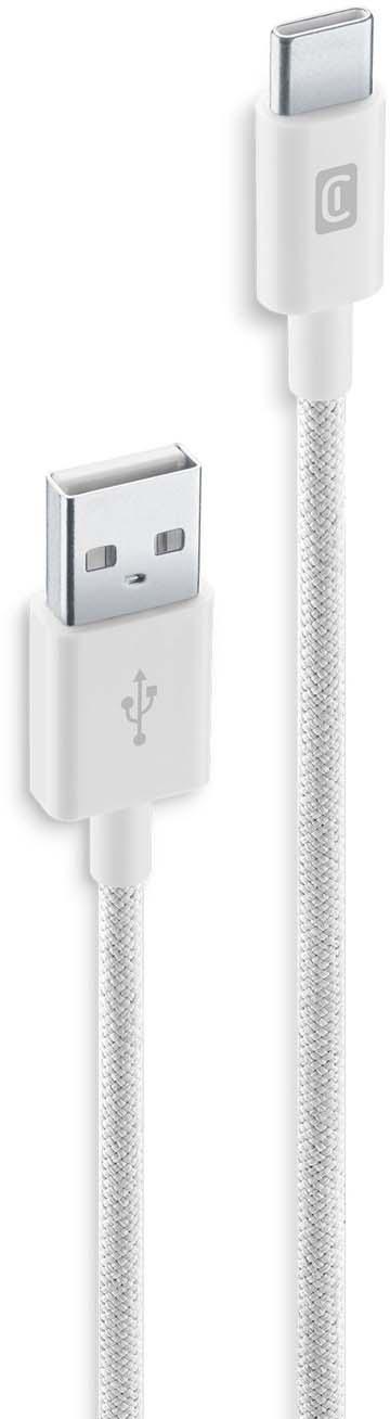 Cellularline Braided Data Cable 1,5 m USB-A/ Typ-C White