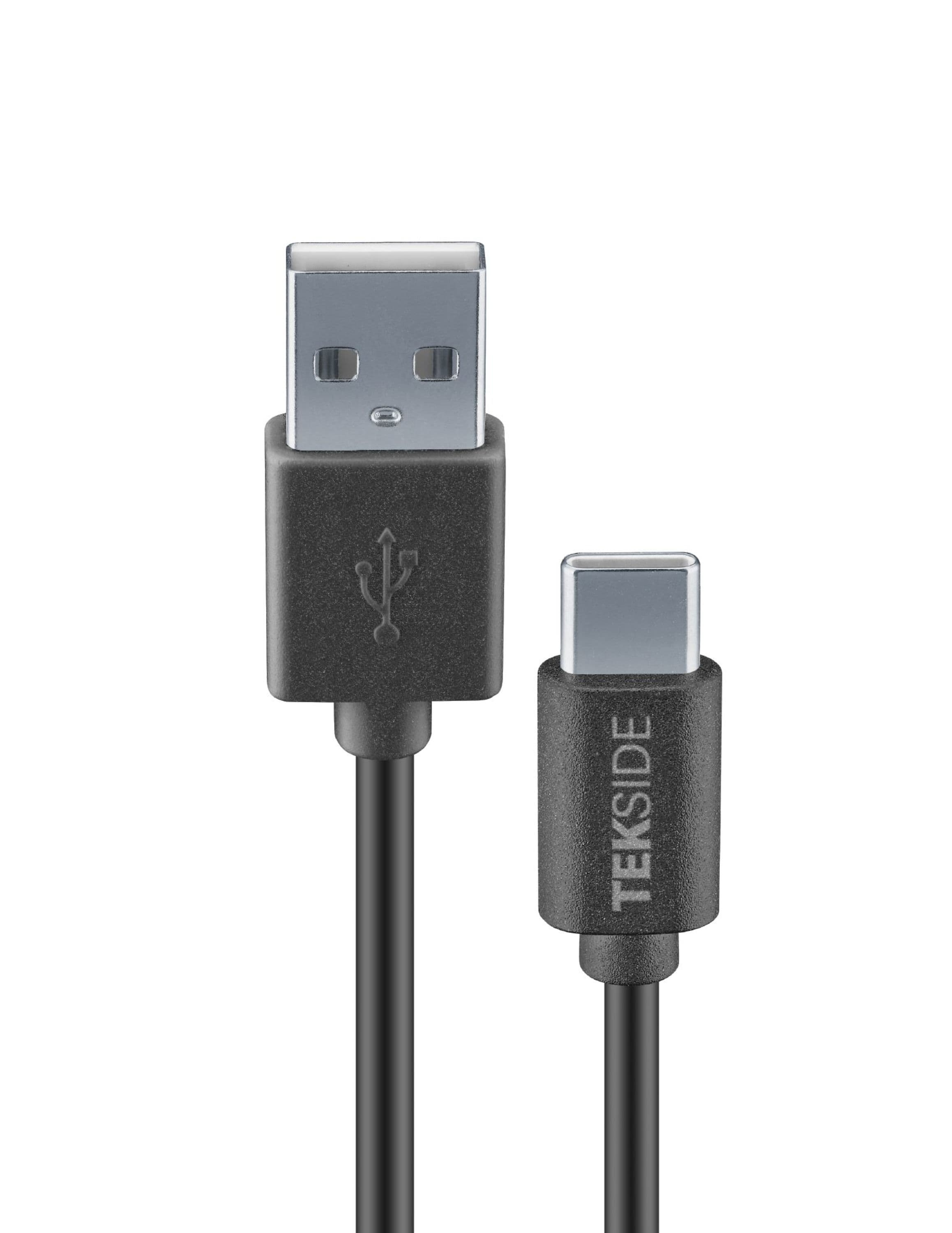 Cellularline TEKSIDE Data Cable USB Typ-A/ Typ-C 1m Black