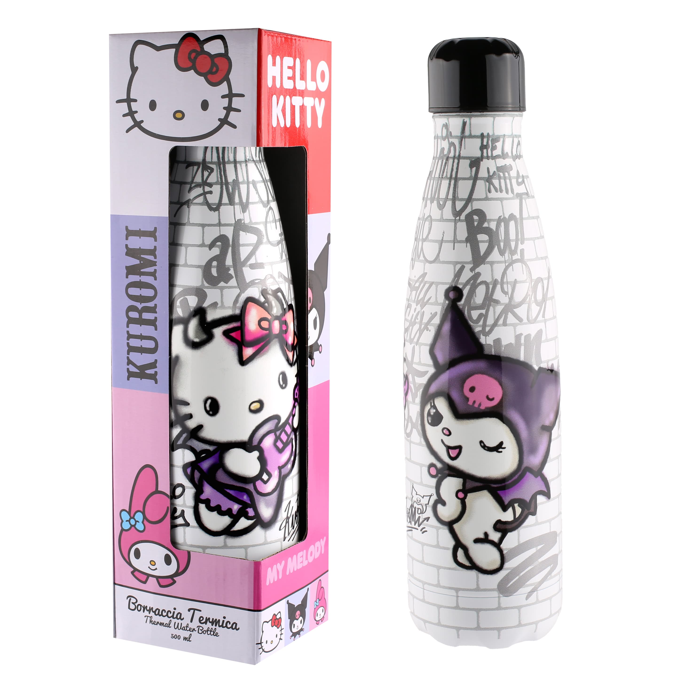 Hello Kitty and Friends Kuromi Trinkflasche aus Edelstahl, 500ml