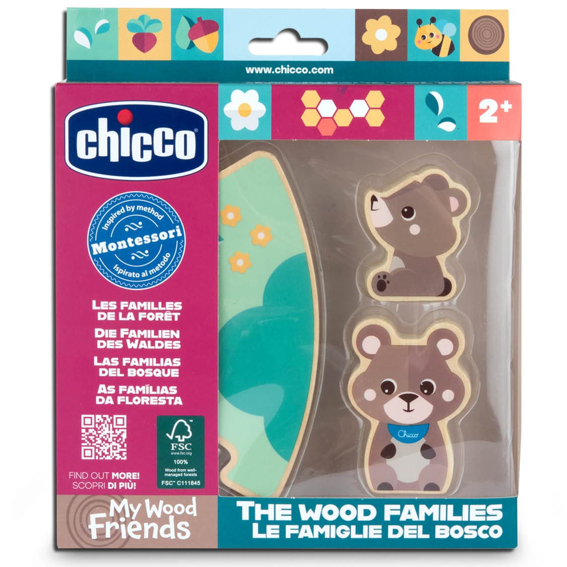 Chicco - Montessori Set – 2 Sammelfiguren Papa Bär