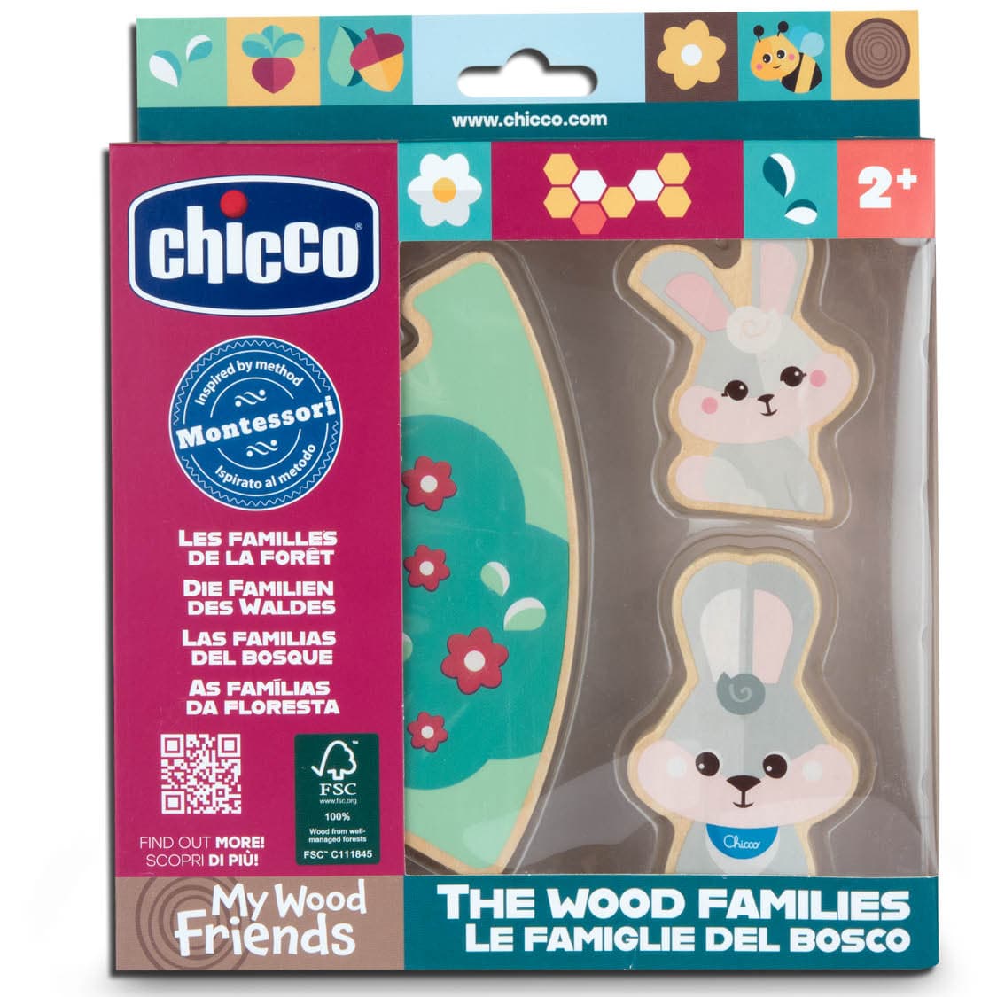 Chicco - Montessori Set – 2 Sammelfiguren Papa Hase