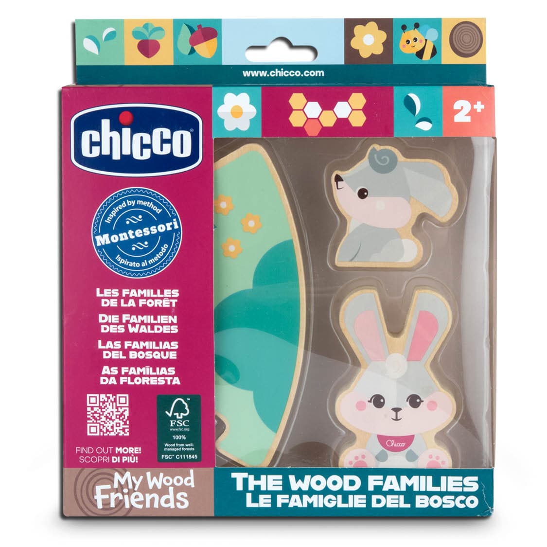 Chicco - Montessori Set – 2 Sammelfiguren Mama Hase
