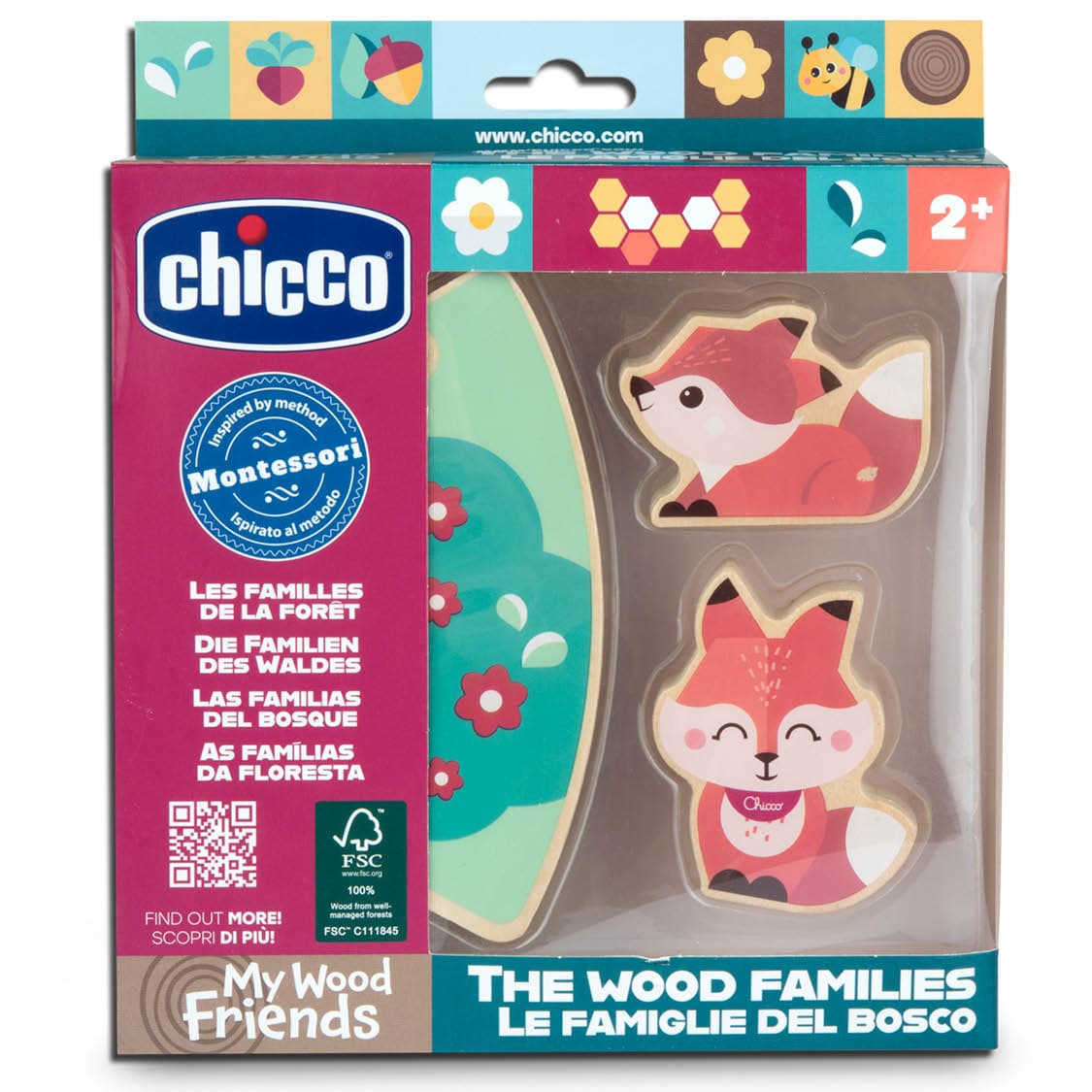 Chicco - Montessori Set – 2 Sammelfiguren Mama Fuchs