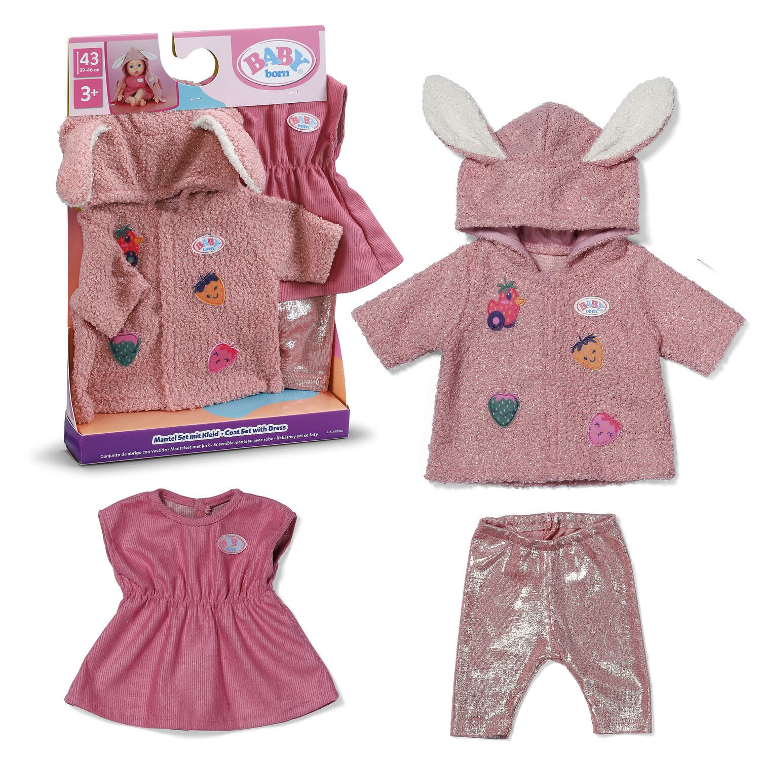 BABY born Mantel Set mit Kleid 43cm