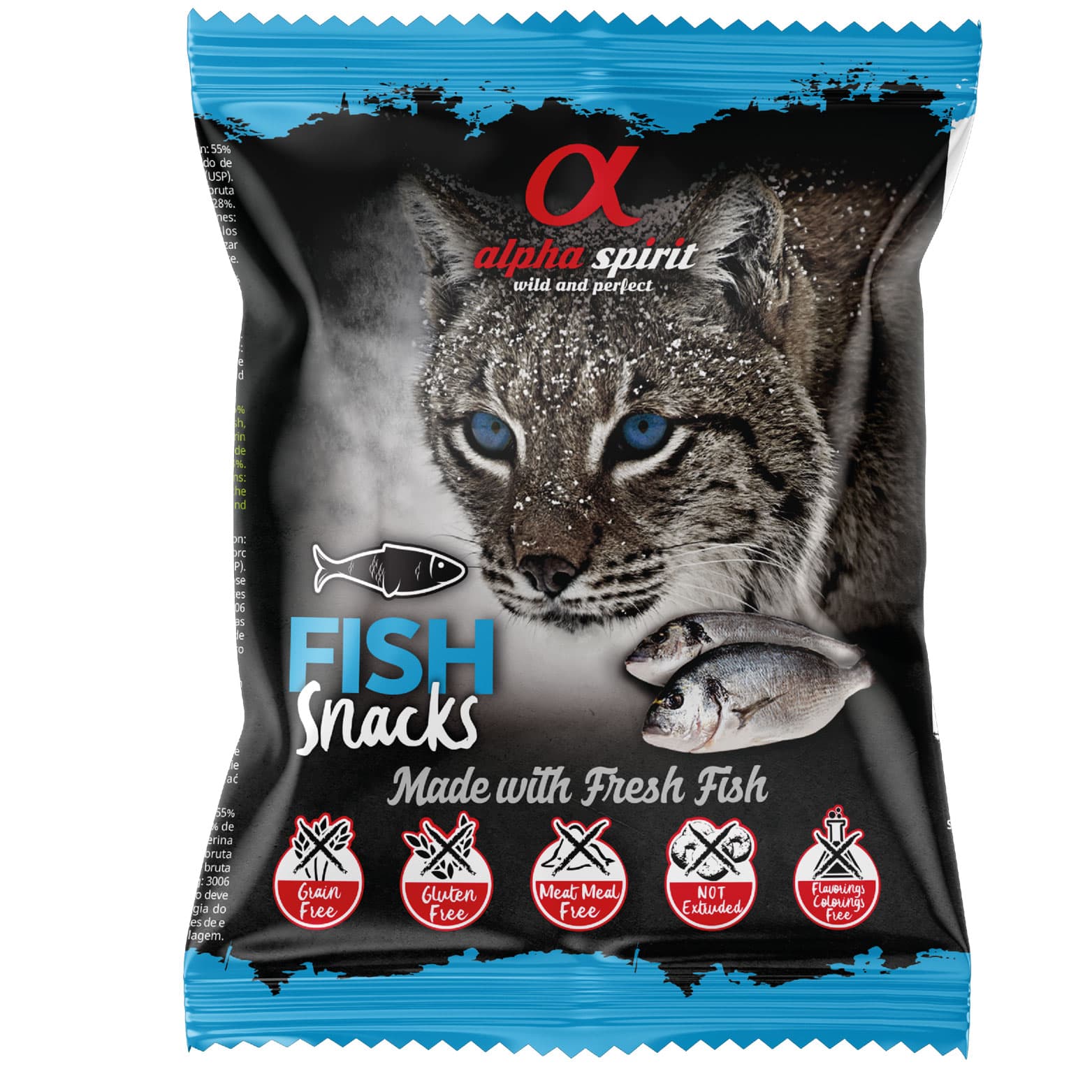 alpha spirit Katzensnack Bag gewürfelt Fisch