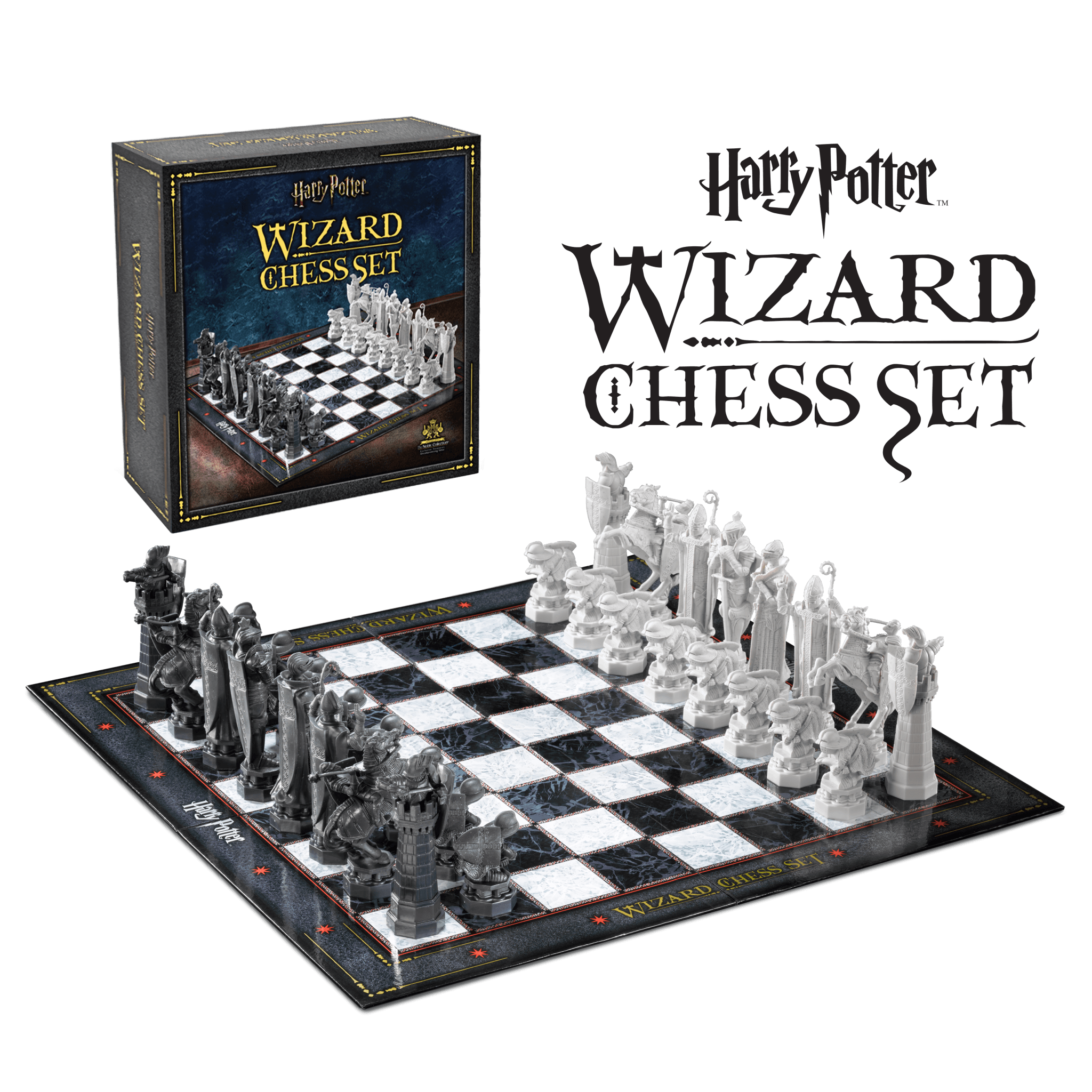 The Noble Collection - Harry Potter Wizard’s Chess Set – Offizielles Schachspiel mit 32 Figuren & Spielbrett
