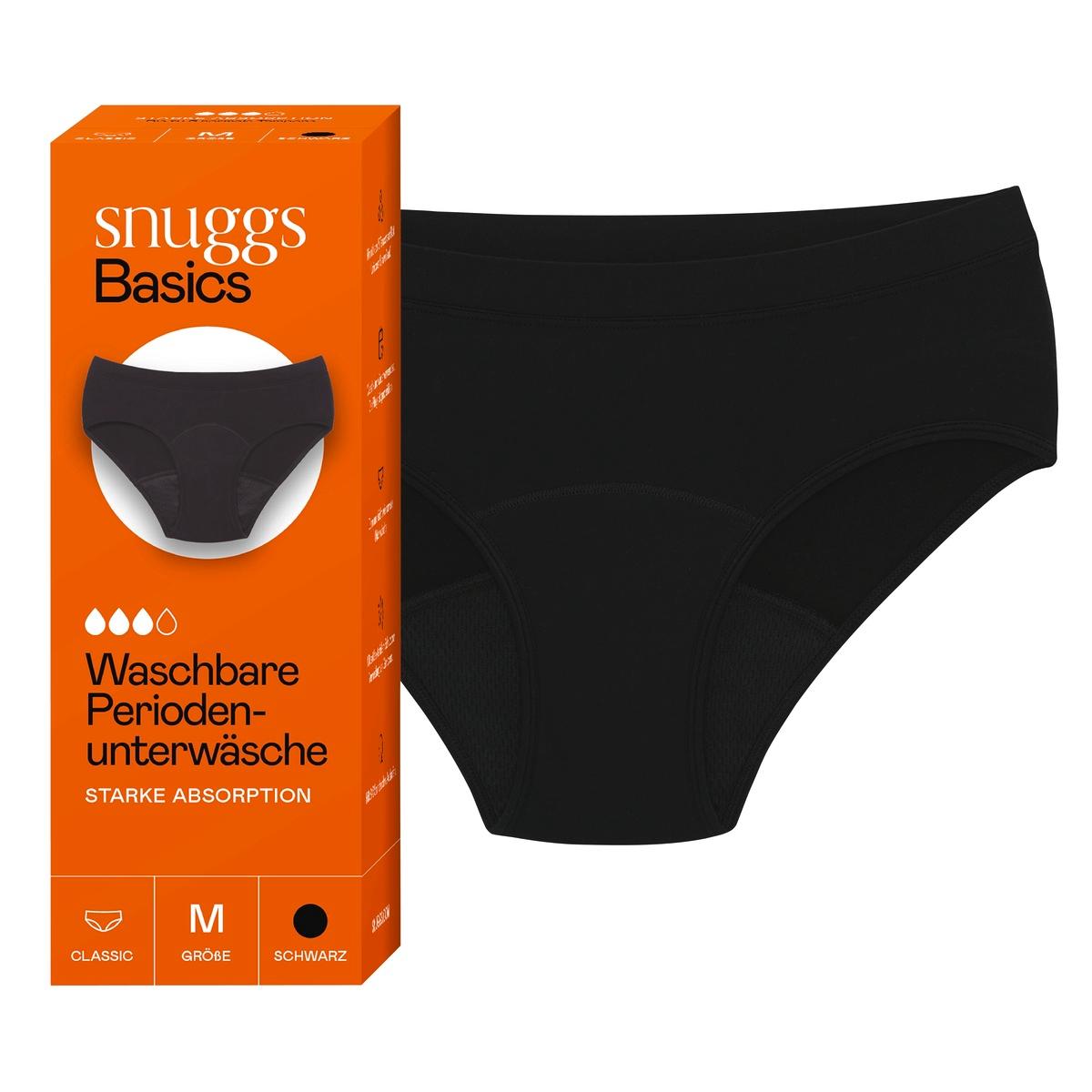 Snuggs Periodenunterwäsche Basics schwarz Größe M