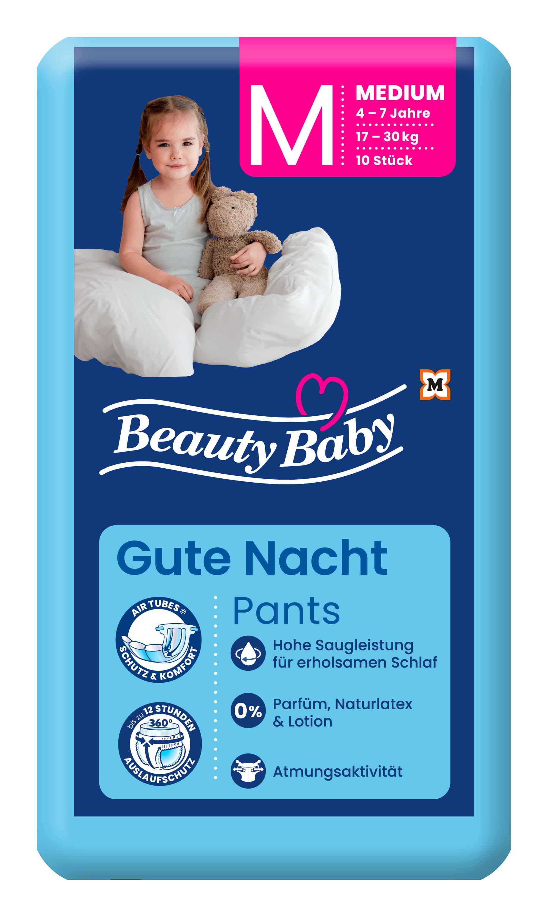 Beauty Baby Gute Nachts Pants Größe M, 17-30 kg