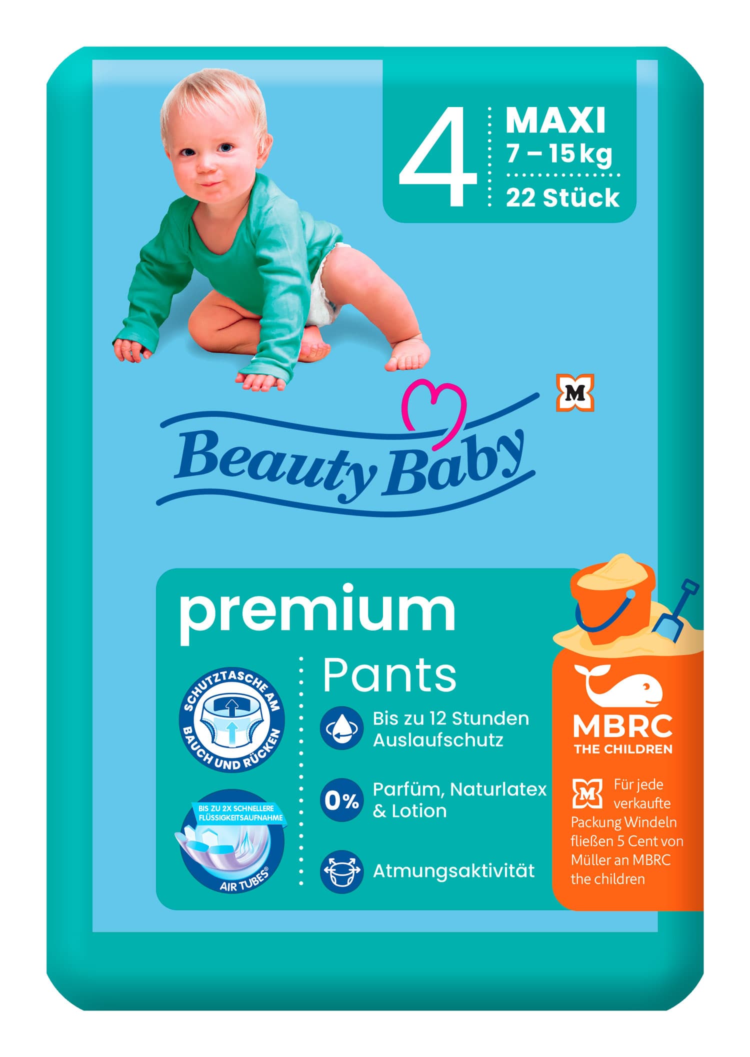 Beauty Baby Premium Dry Pants, Größe 4 Maxi, 7-15 kg