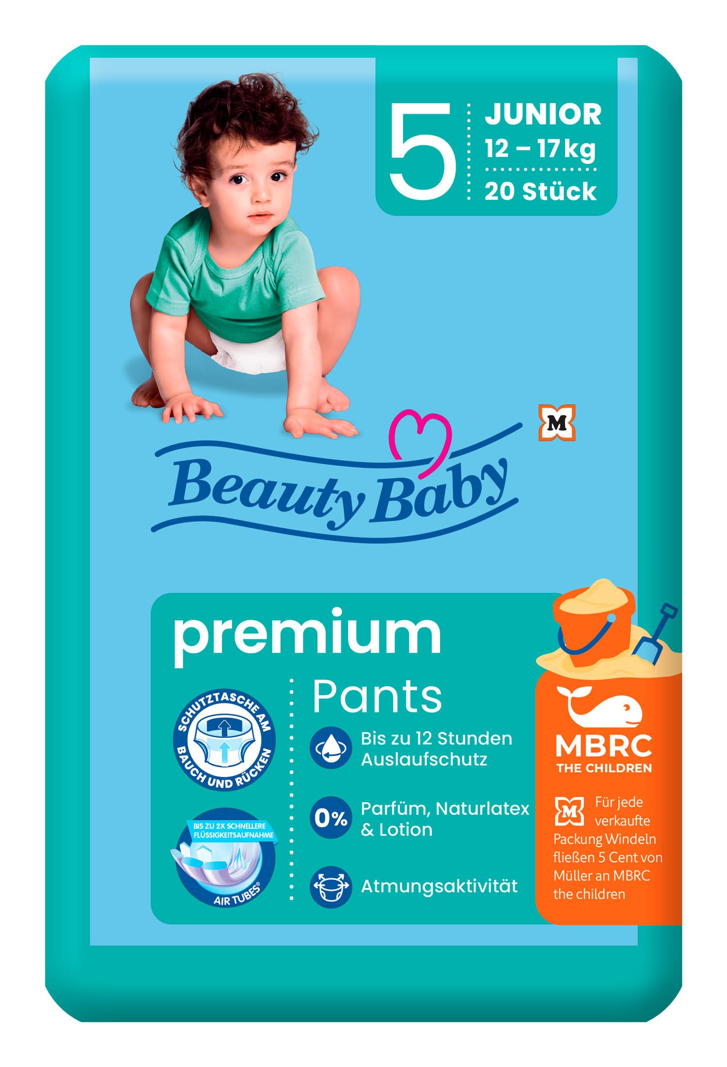 Beauty Baby Premium Dry Pants, Größe 5 Junior, 12-17 kg