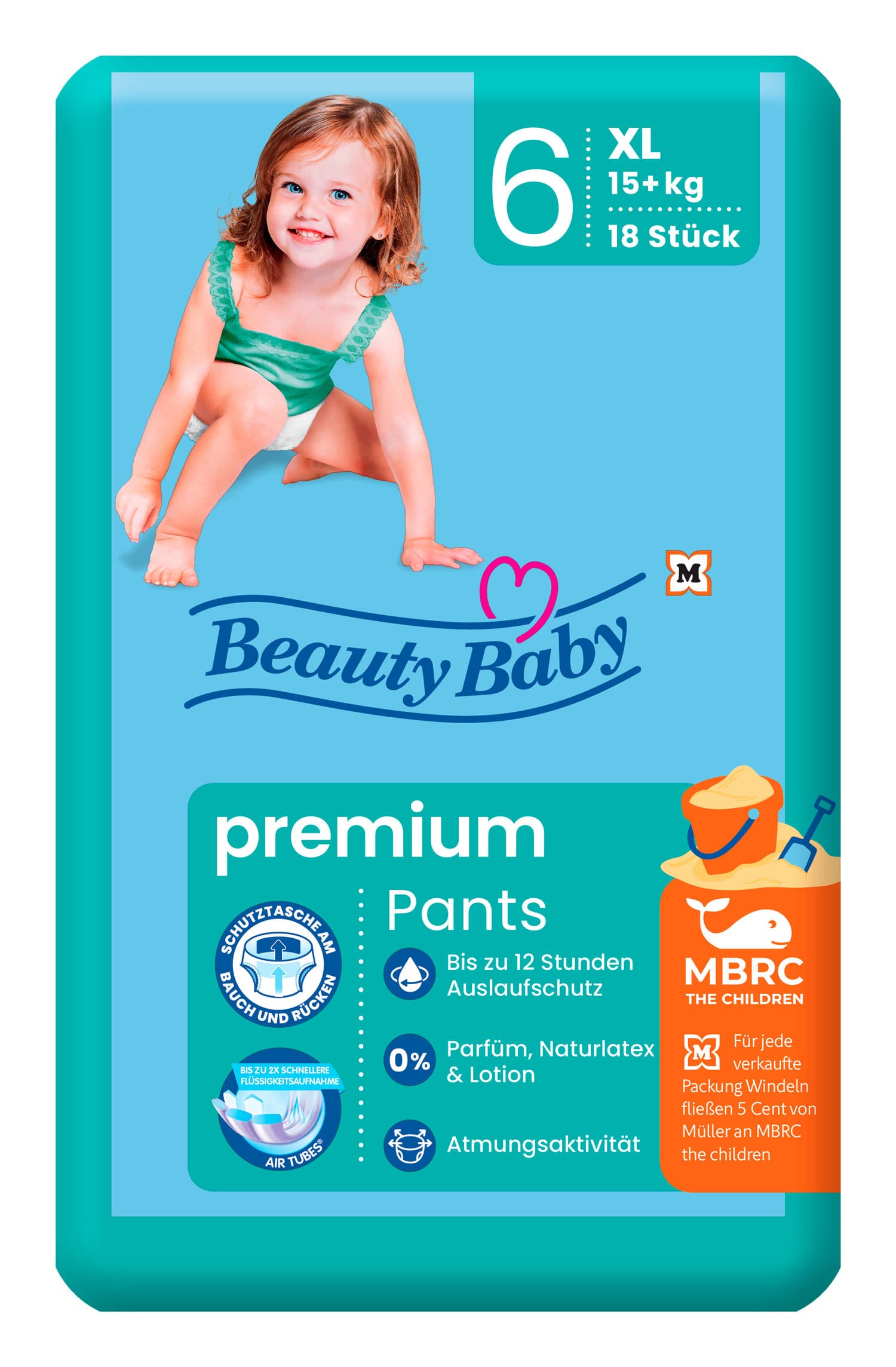Beauty Baby Premium Dry Pants, Größe 6 X , 15+ kg