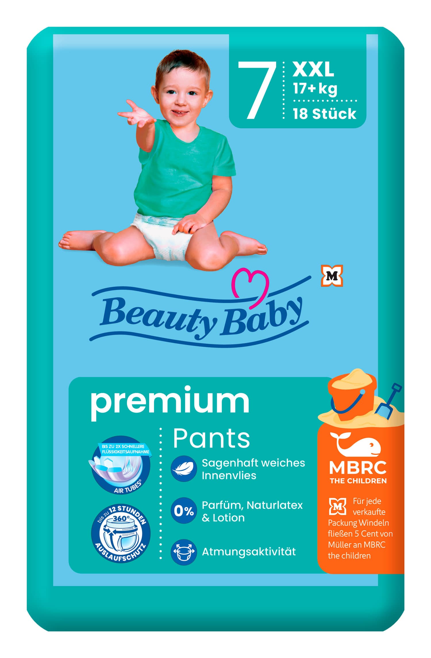 Beauty Baby Premium Dry Pants, Größe 7 XXL, 17+ kg