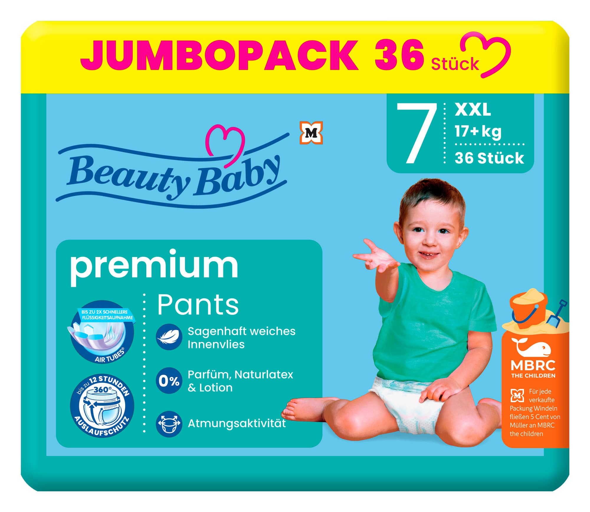Beauty Baby Premium Dry Pants Größe 7 XXL 17+ kg