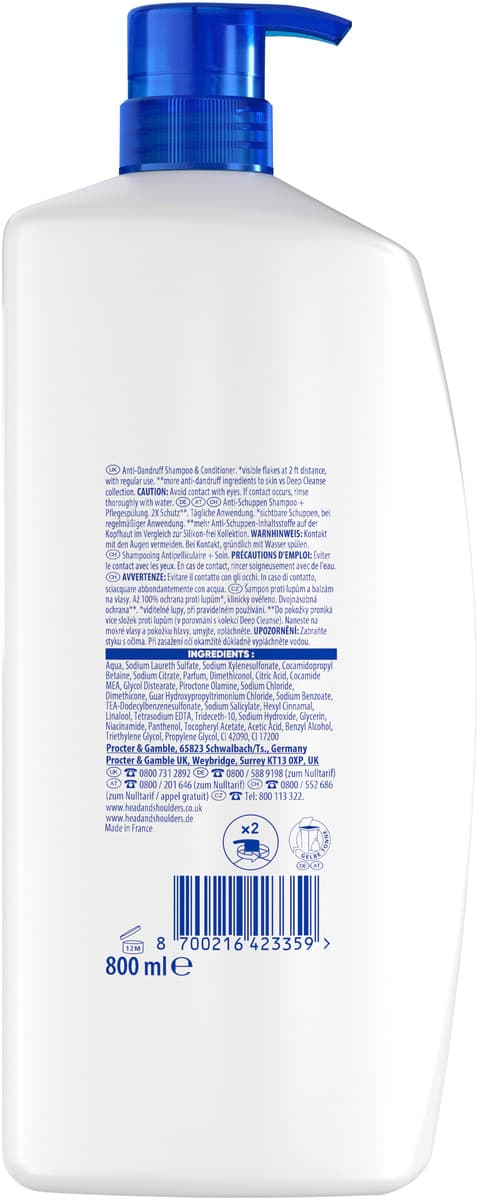 Produktbild Head & Shoulders Anti Schuppen Haarshampoo 2in1 classic clean  3 von 16