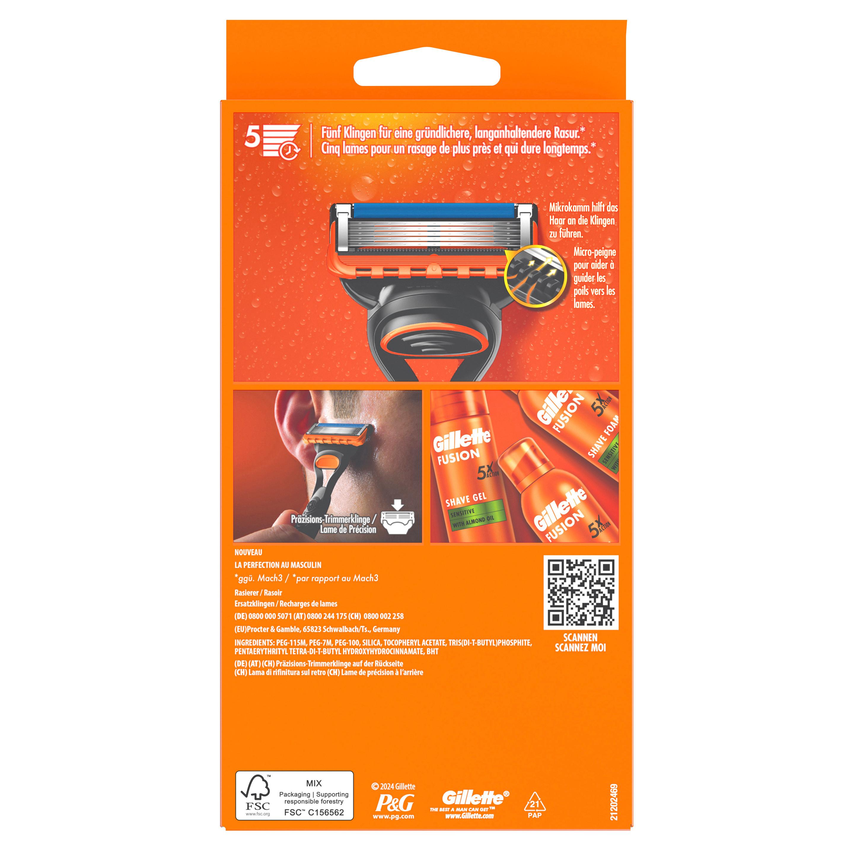 Produktbild Gillette Fusion5 Rasierer+3 Klingen 3 von 9