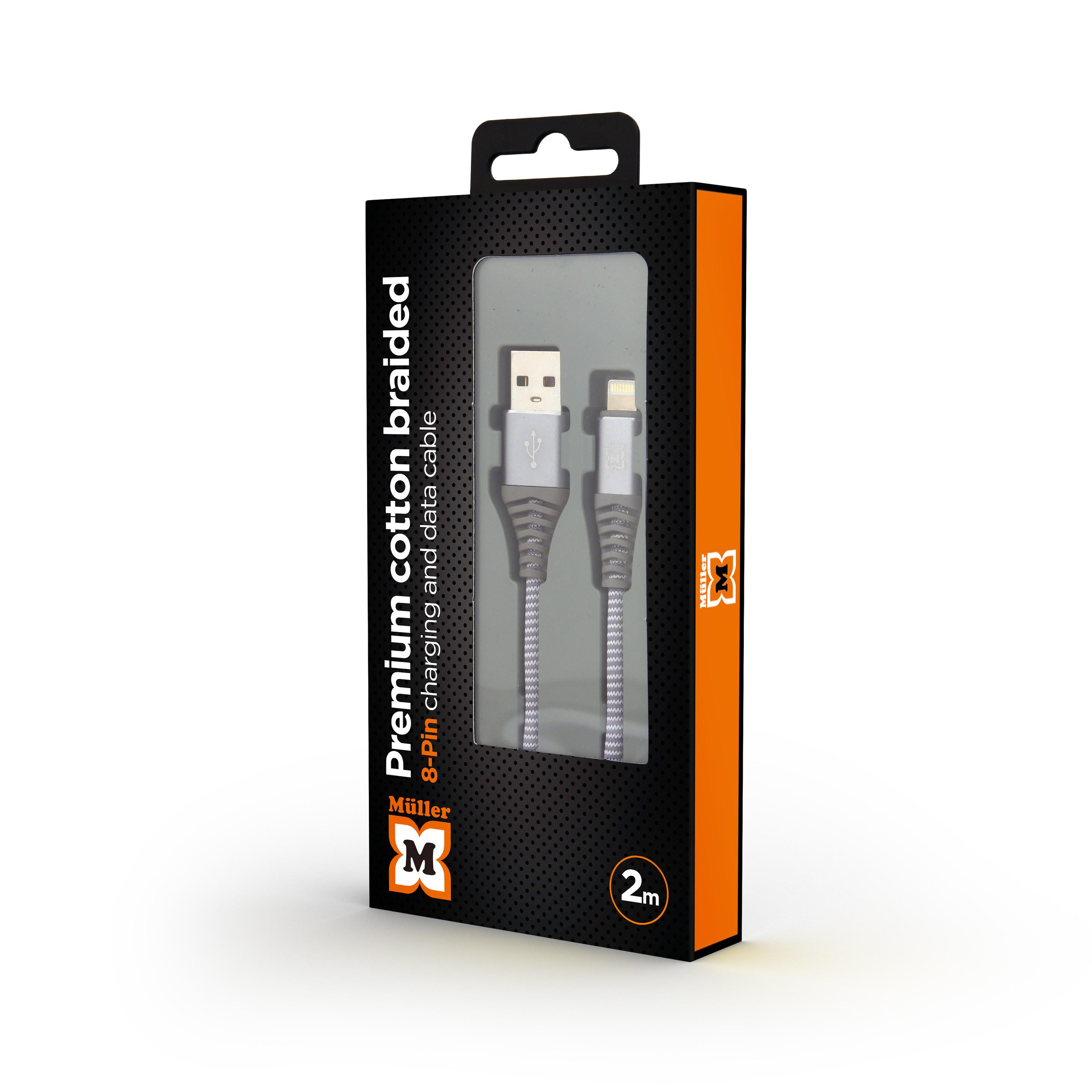 Produktbild MÜLLER KABEL 8 PIN 2 M,GRAU/WEISS 2 von 2