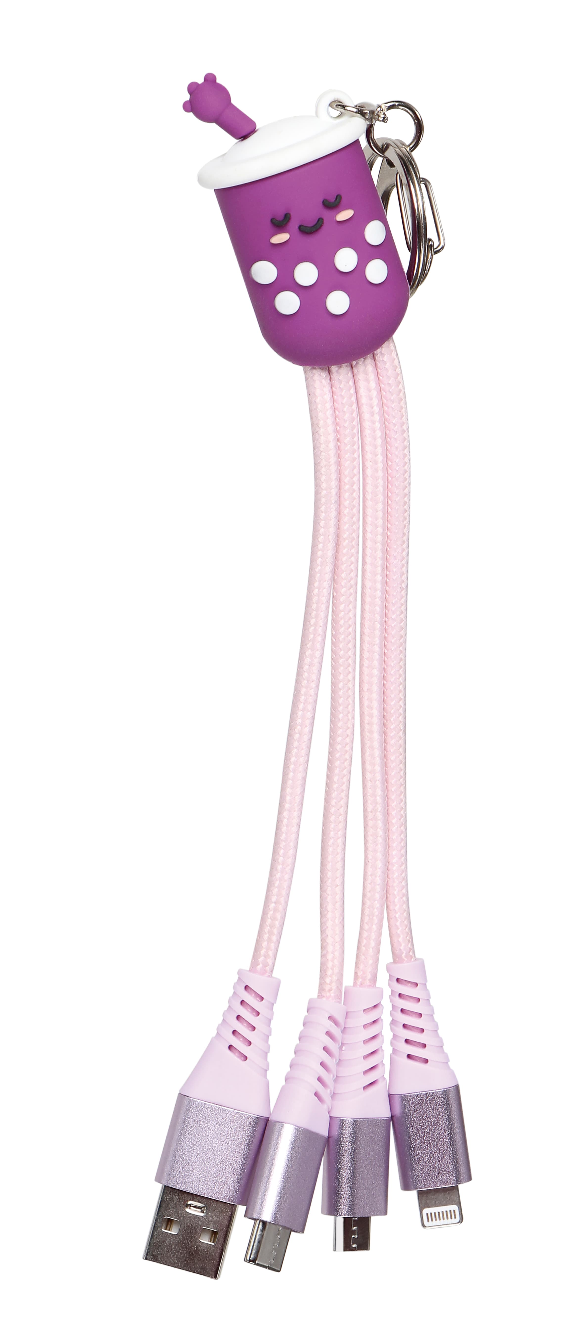 EntertainME 3 in 1 Ladekabel Schlüsselanhänger, lila